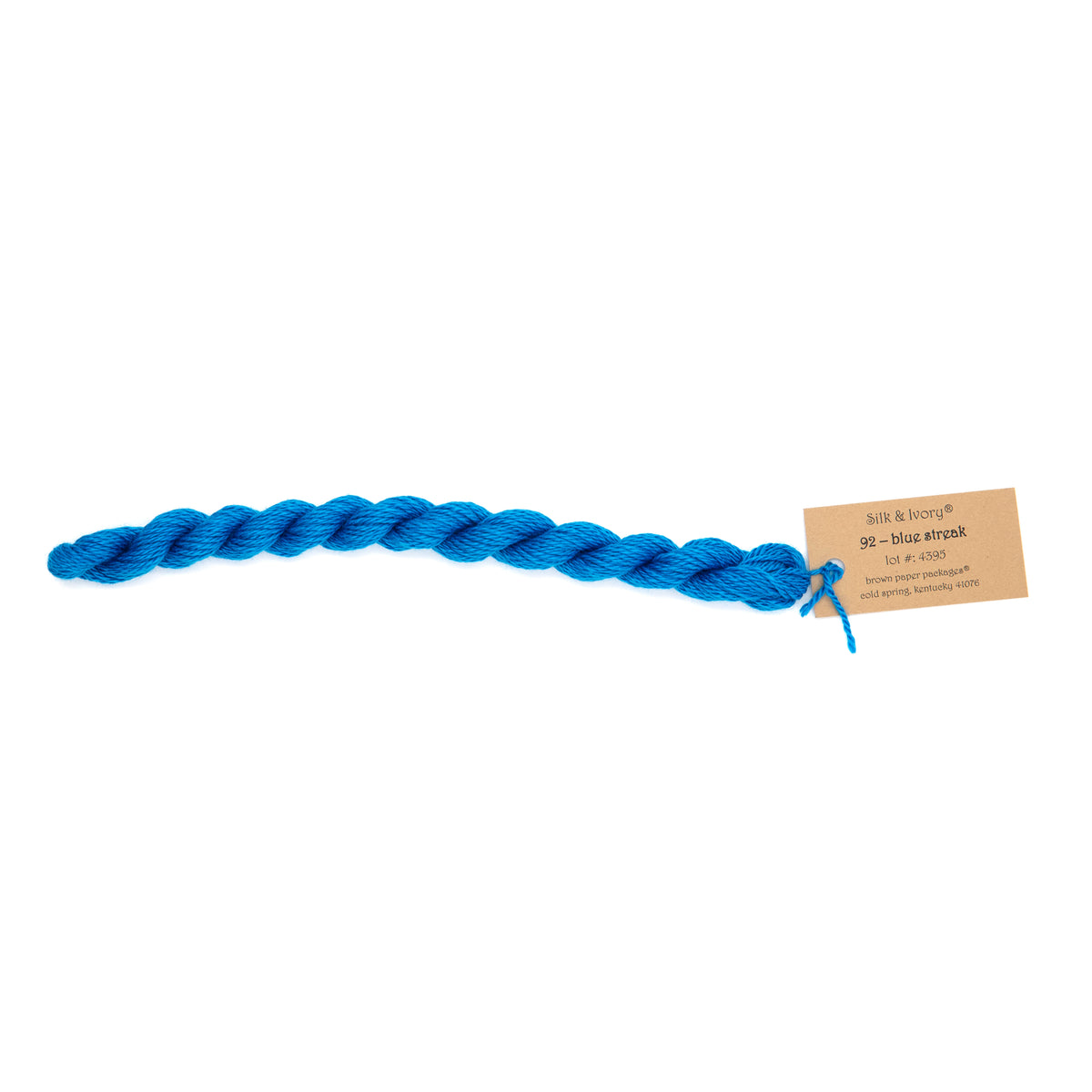 Silk & Ivory 92 Blue Streak — Brown Paper Packages silk skein for needlepoint, 13 mesh