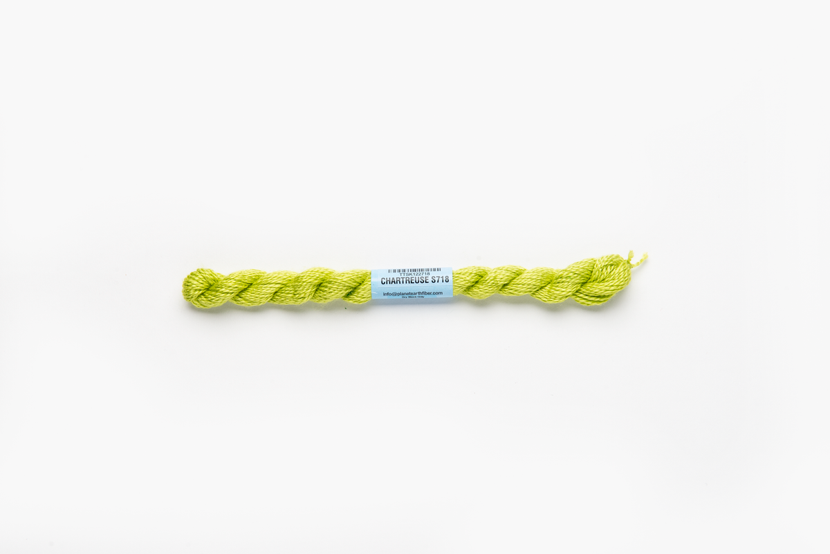 Essentials - 718 Chartreuse — silk skein for needlepoint, 18 mesh