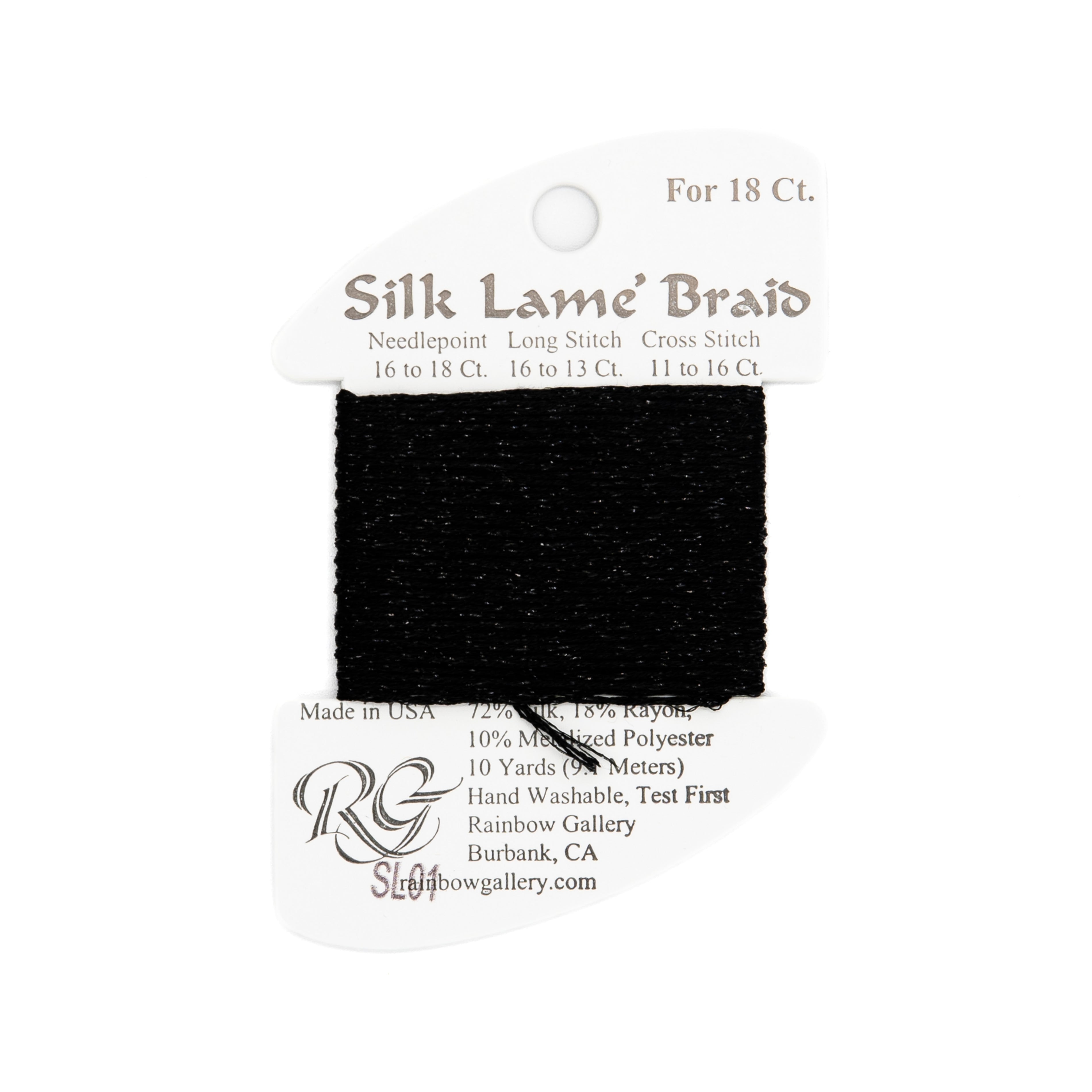 Silk Lame Braid 18 SL01 Black
