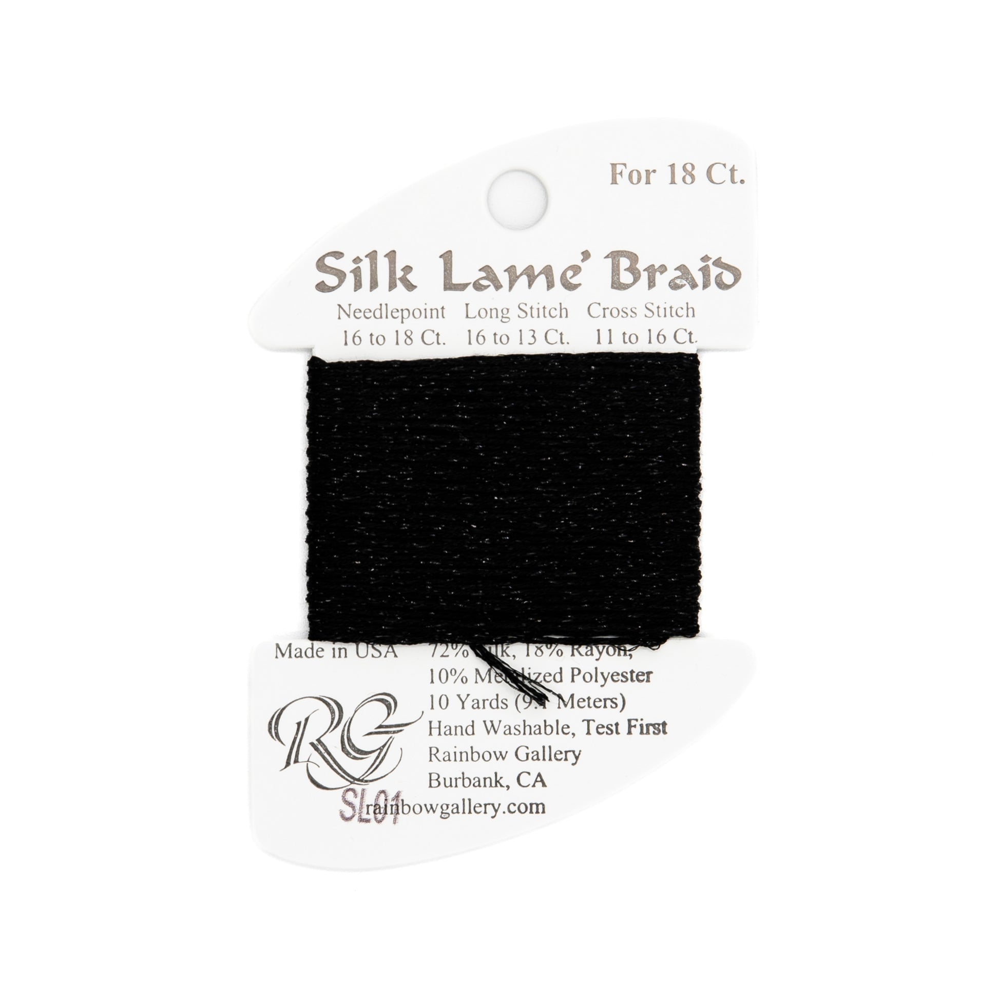 Silk Lame Braid 18 SL01 Black