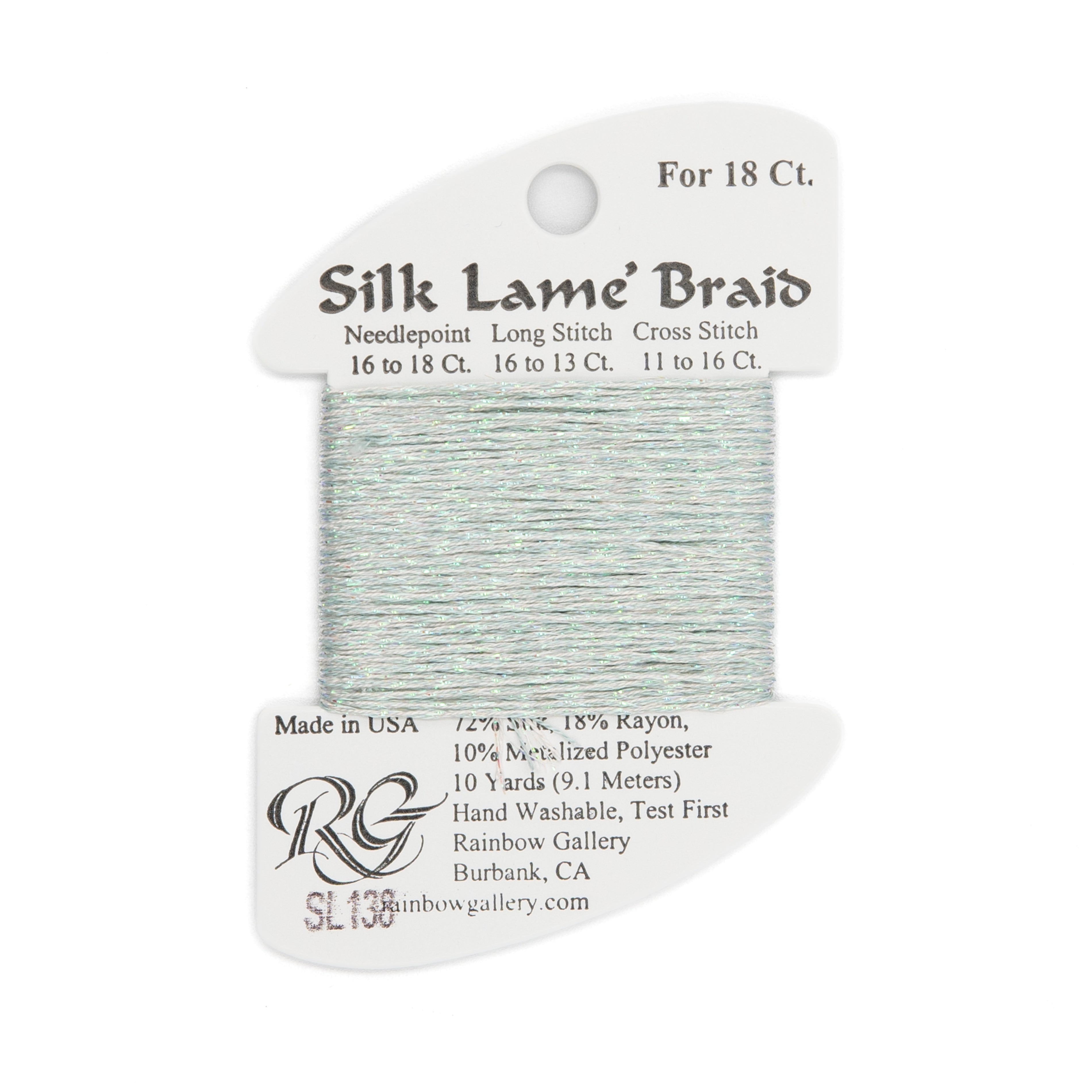 Silk Lame Braid 18 SL138 Glacier