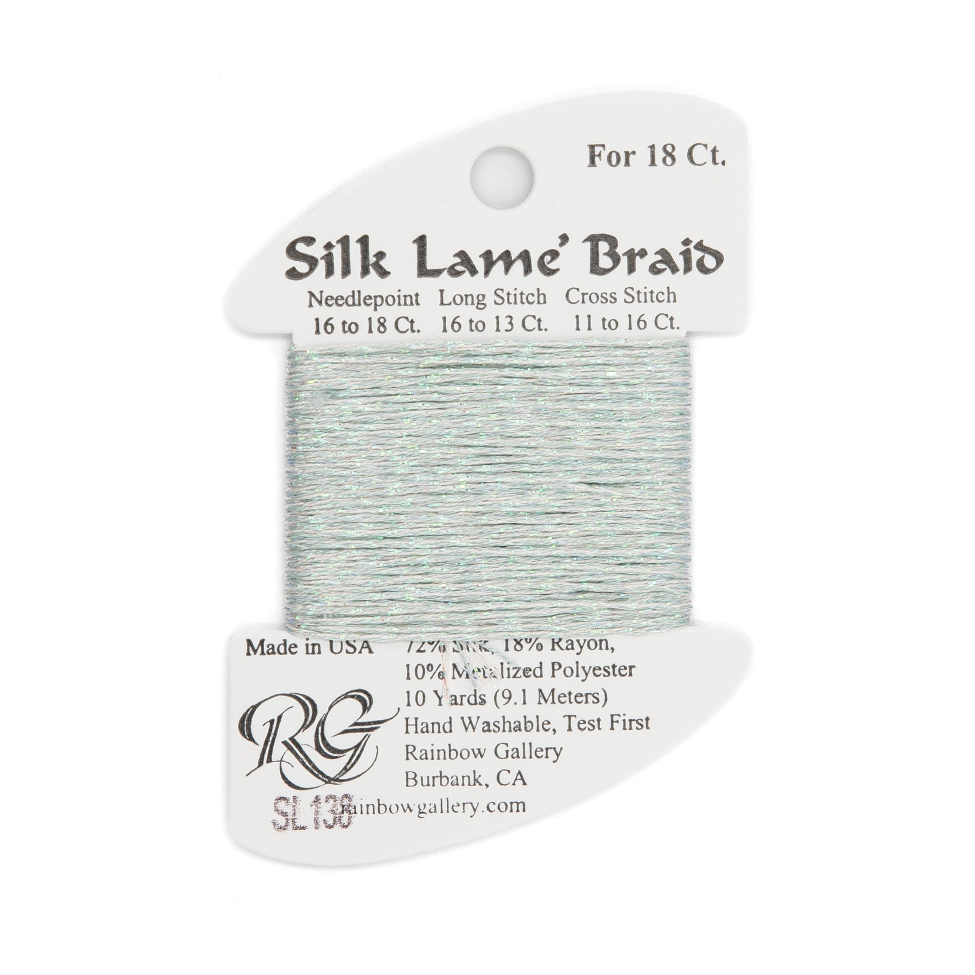 Silk Lame Braid 18 SL138 Glacier