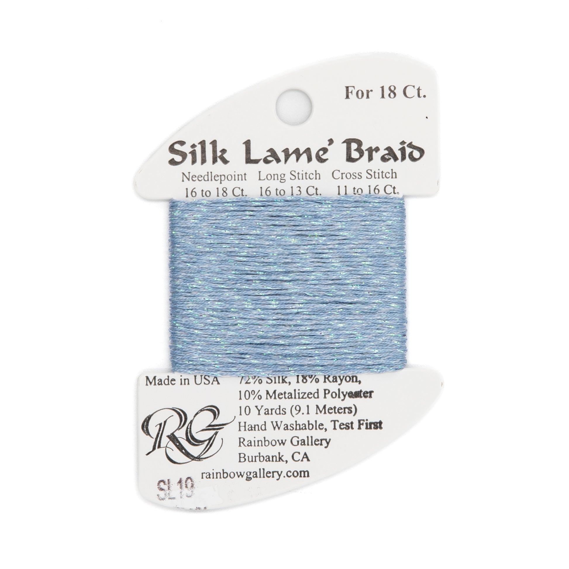 Silk Lame Braid 18 SL19 Antique Blue