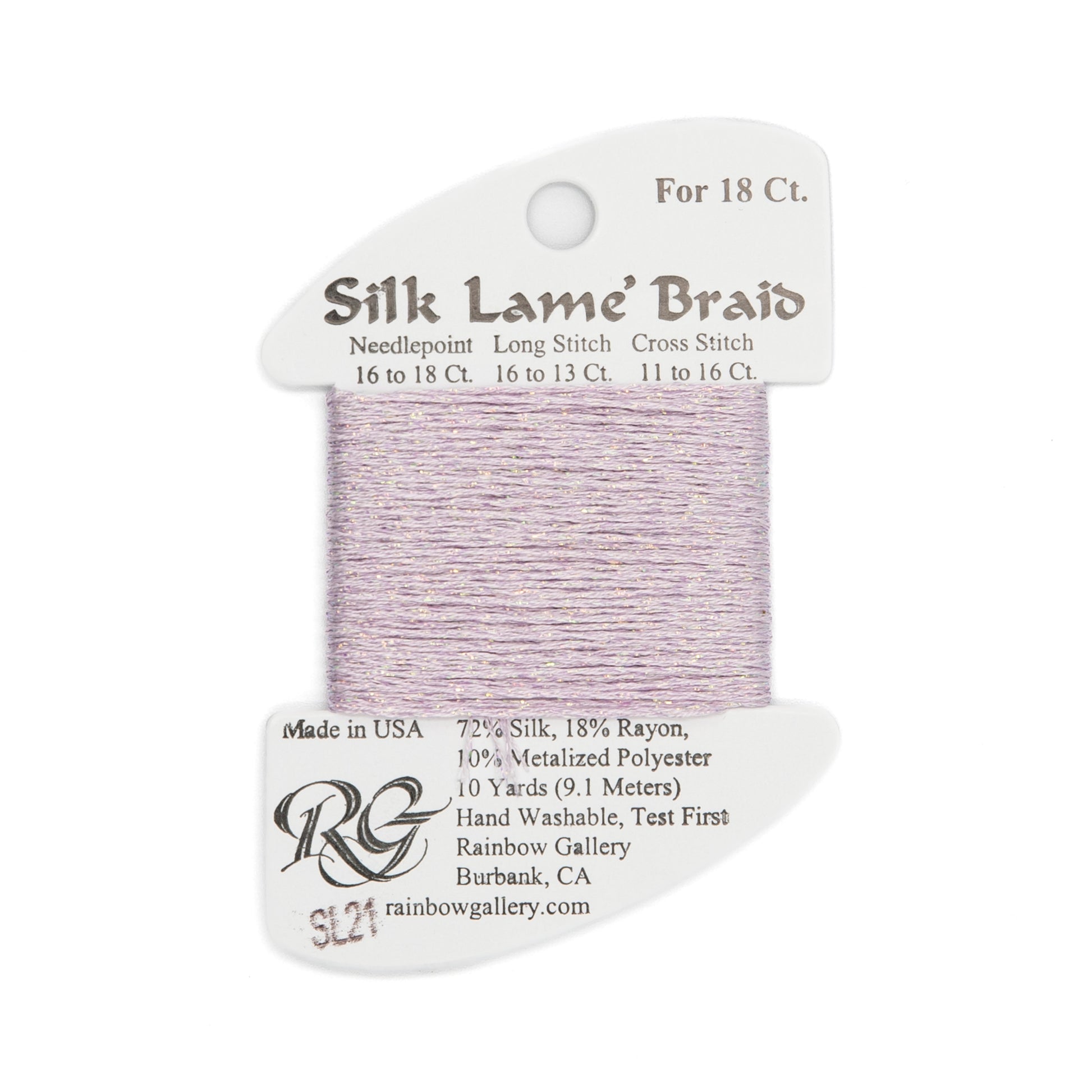 Silk Lame Braid 18 SL21 Lite Lavender