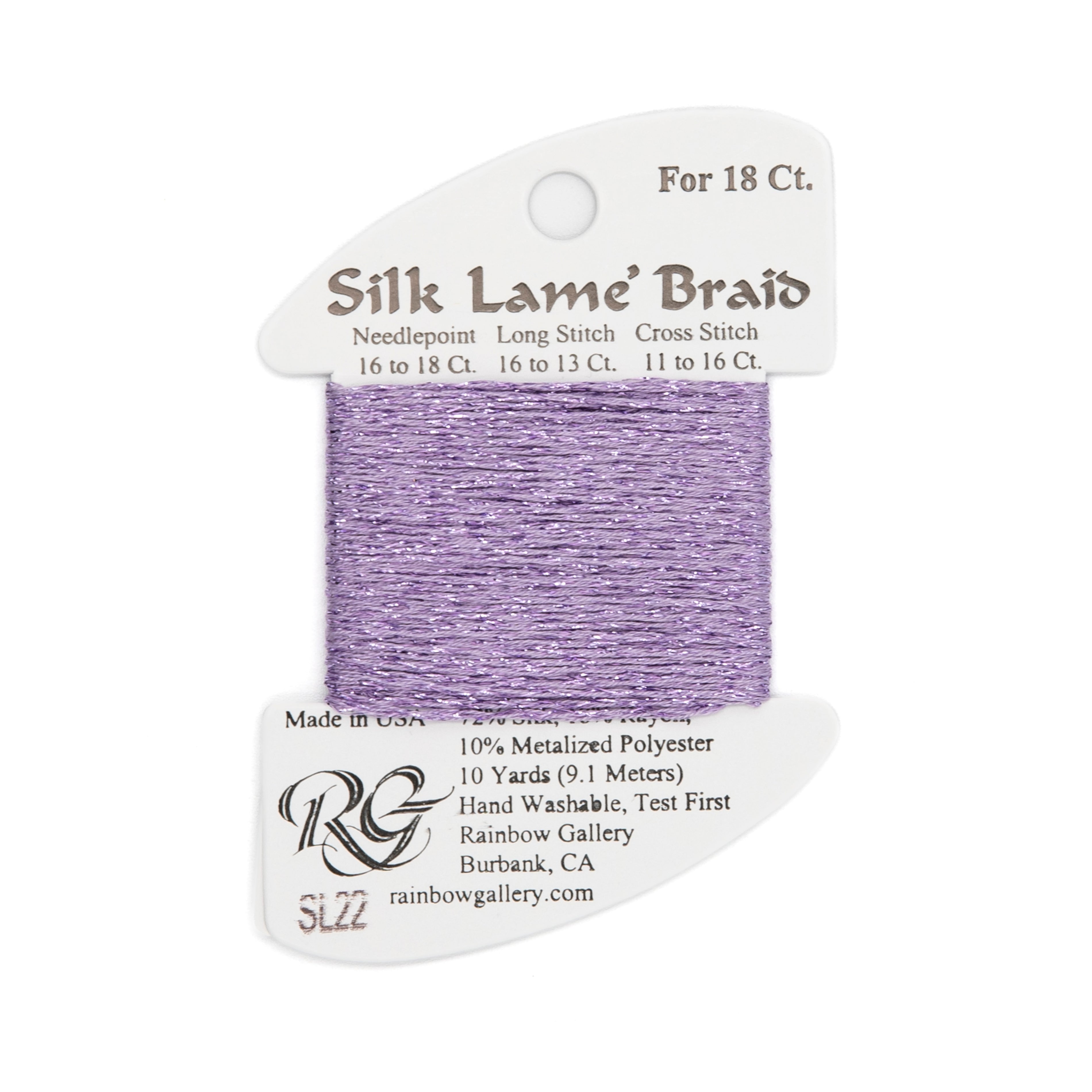 Silk Lame Braid 18 SL22 Lavender