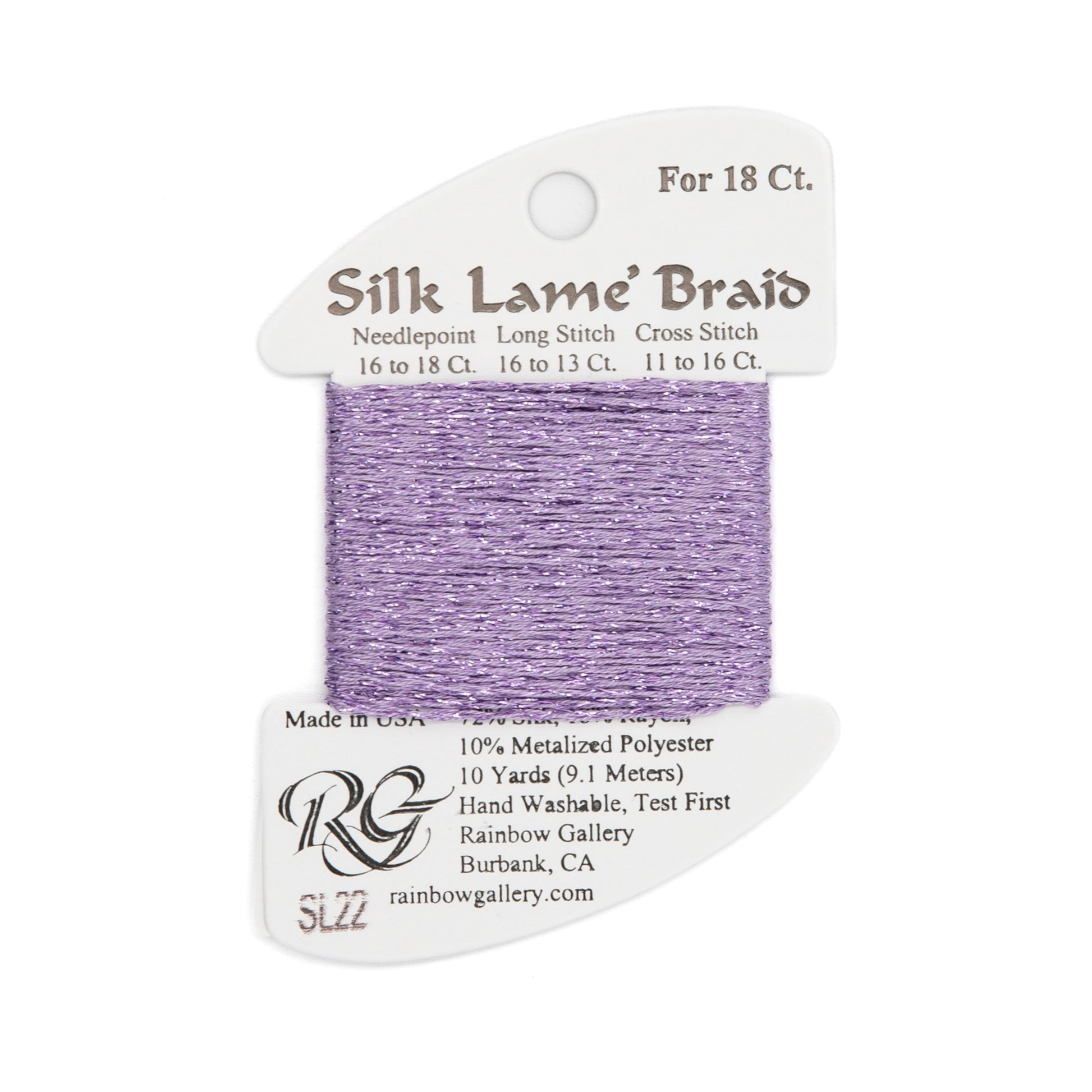 Silk Lame Braid 18 SL22 Lavender