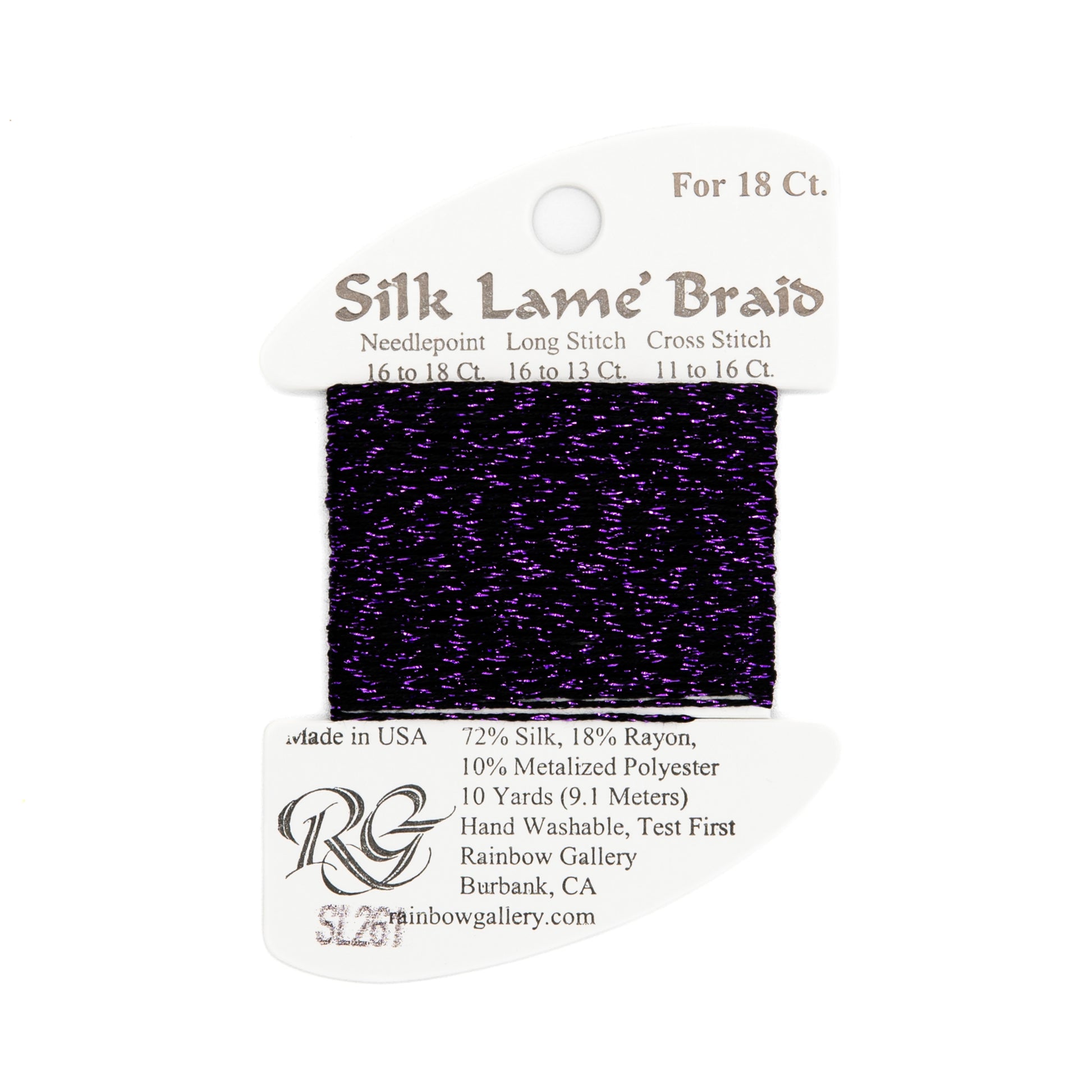 Silk Lame Braid 18 SL261 Eggplant