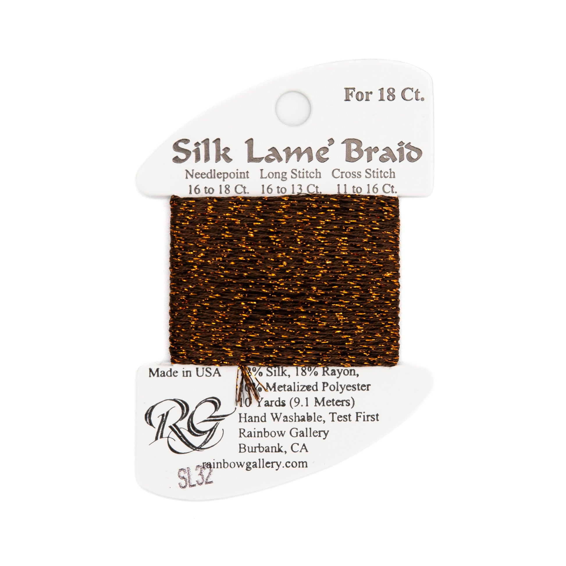 Silk Lame Braid 18 SL32 Coffee