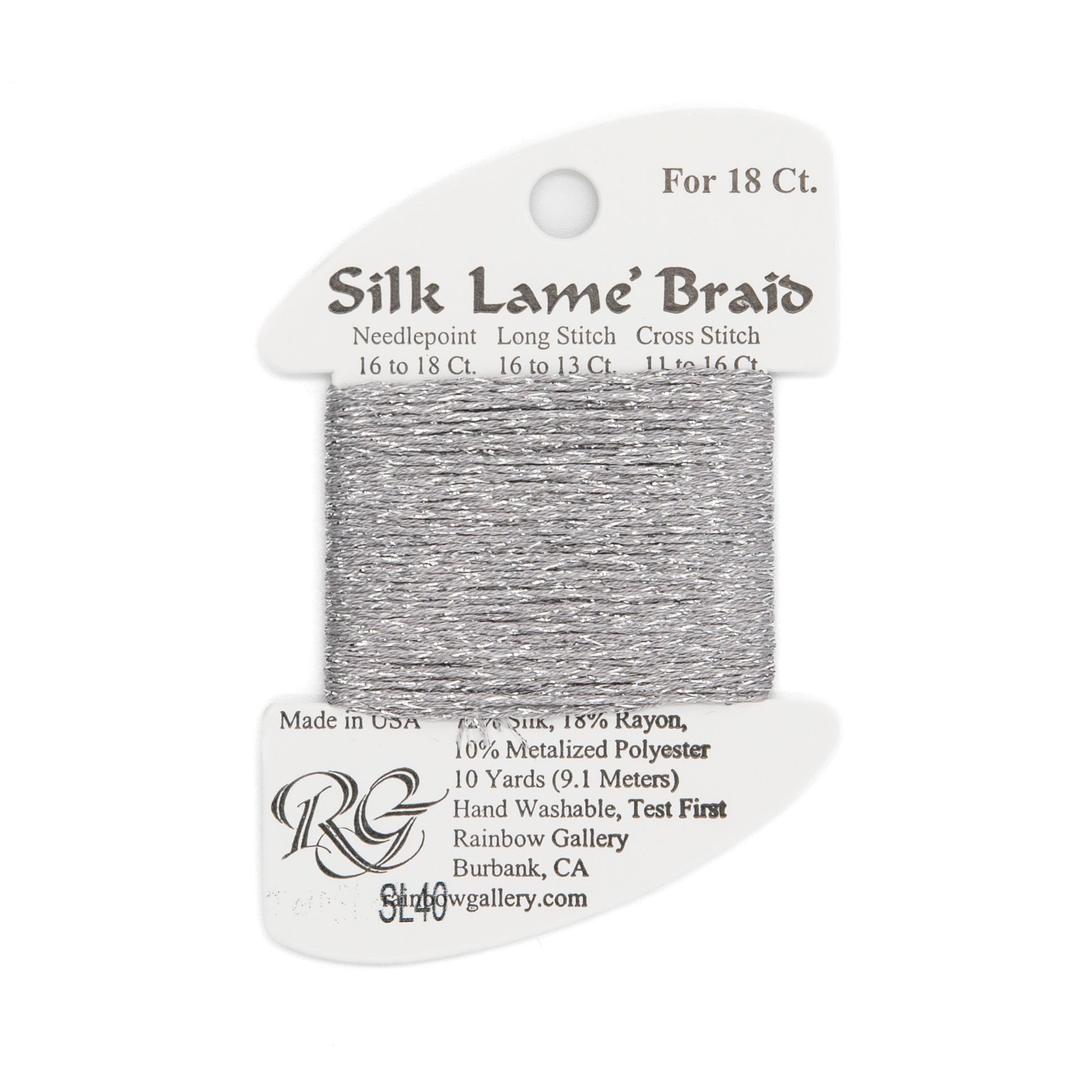 Silk Lame Braid 18 SL40 Dove Grey