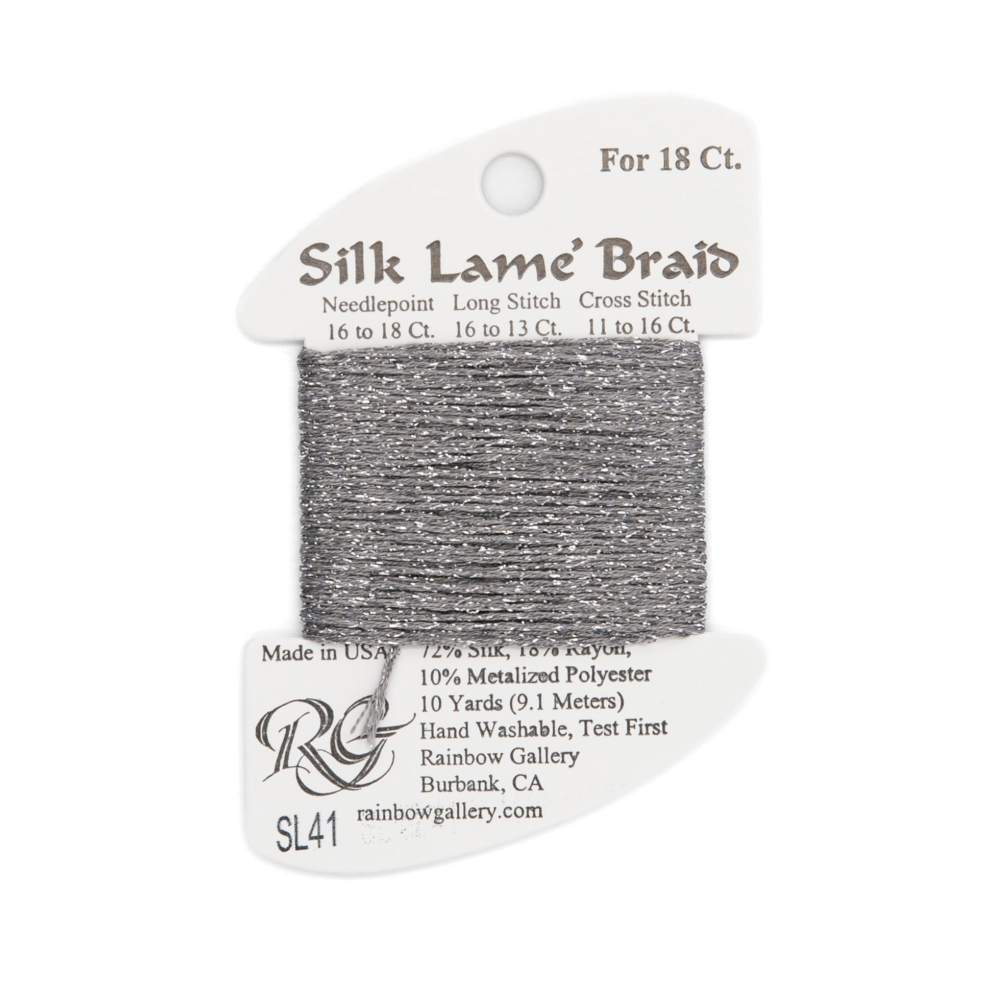 Silk Lame Braid 18 SL41 Pewter
