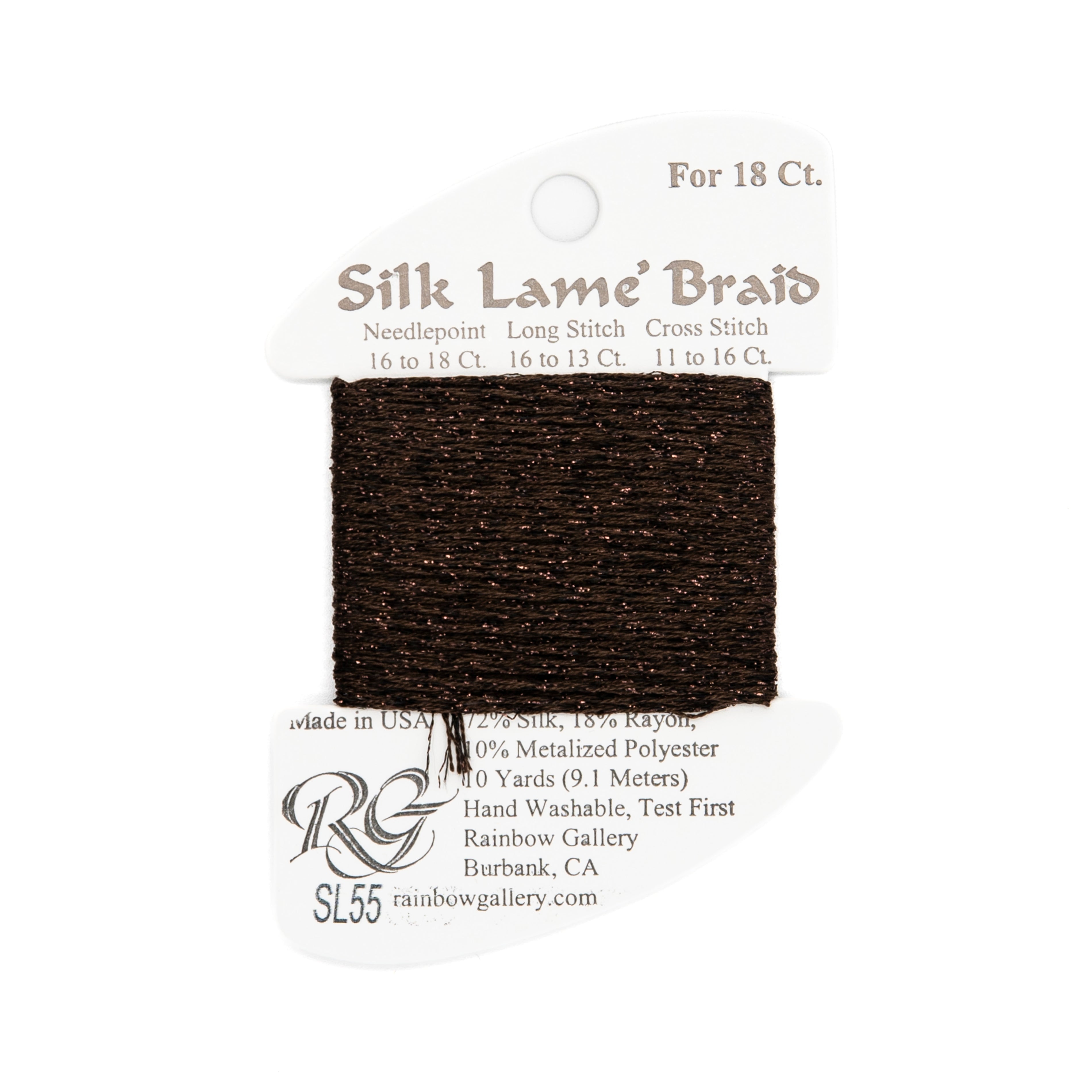 Silk Lame Braid 18 SL55 Dark Chocolate