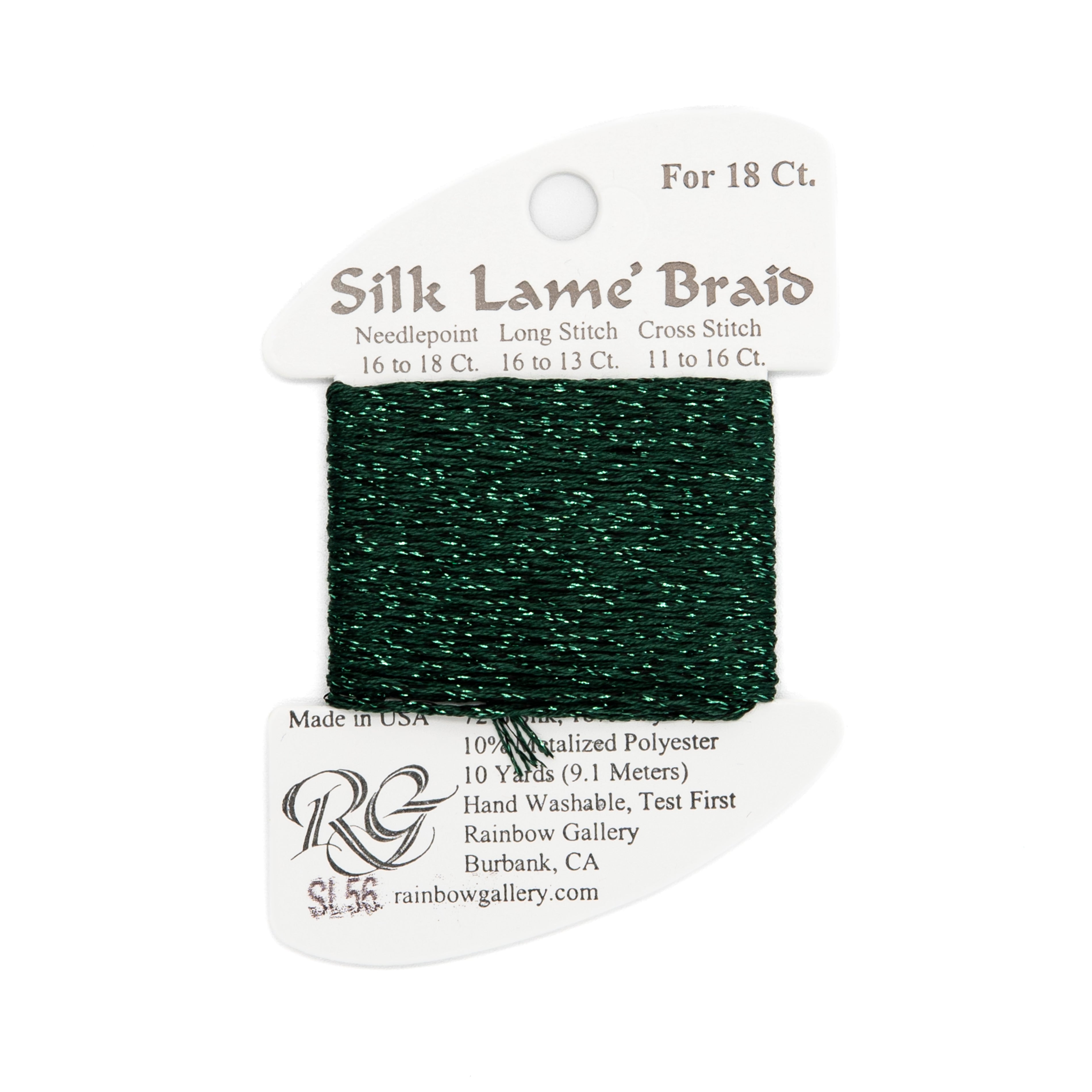 Silk Lame Braid 18 SL56 Forest Green