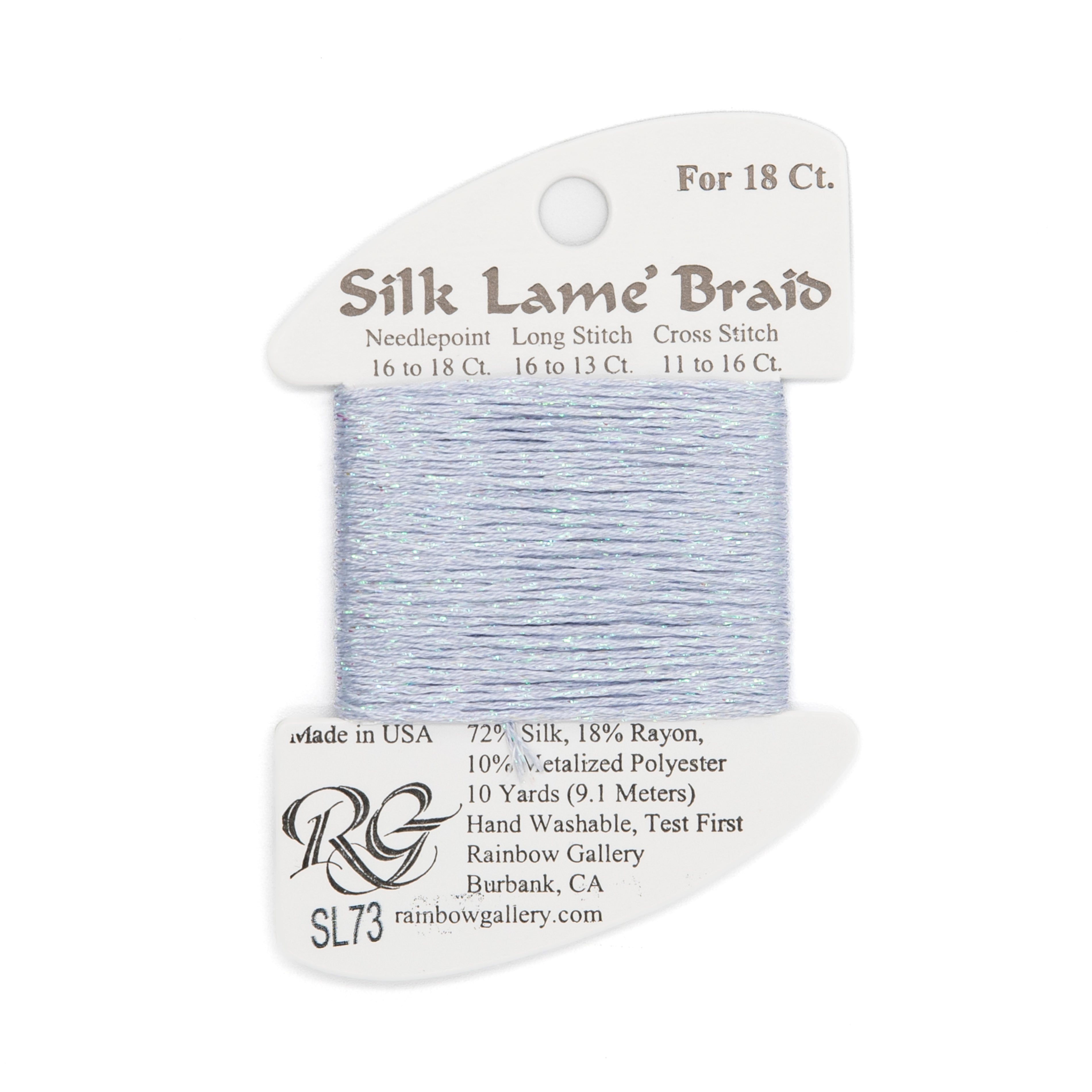Silk Lame Braid 18 SL73 Pale Lavender Blue