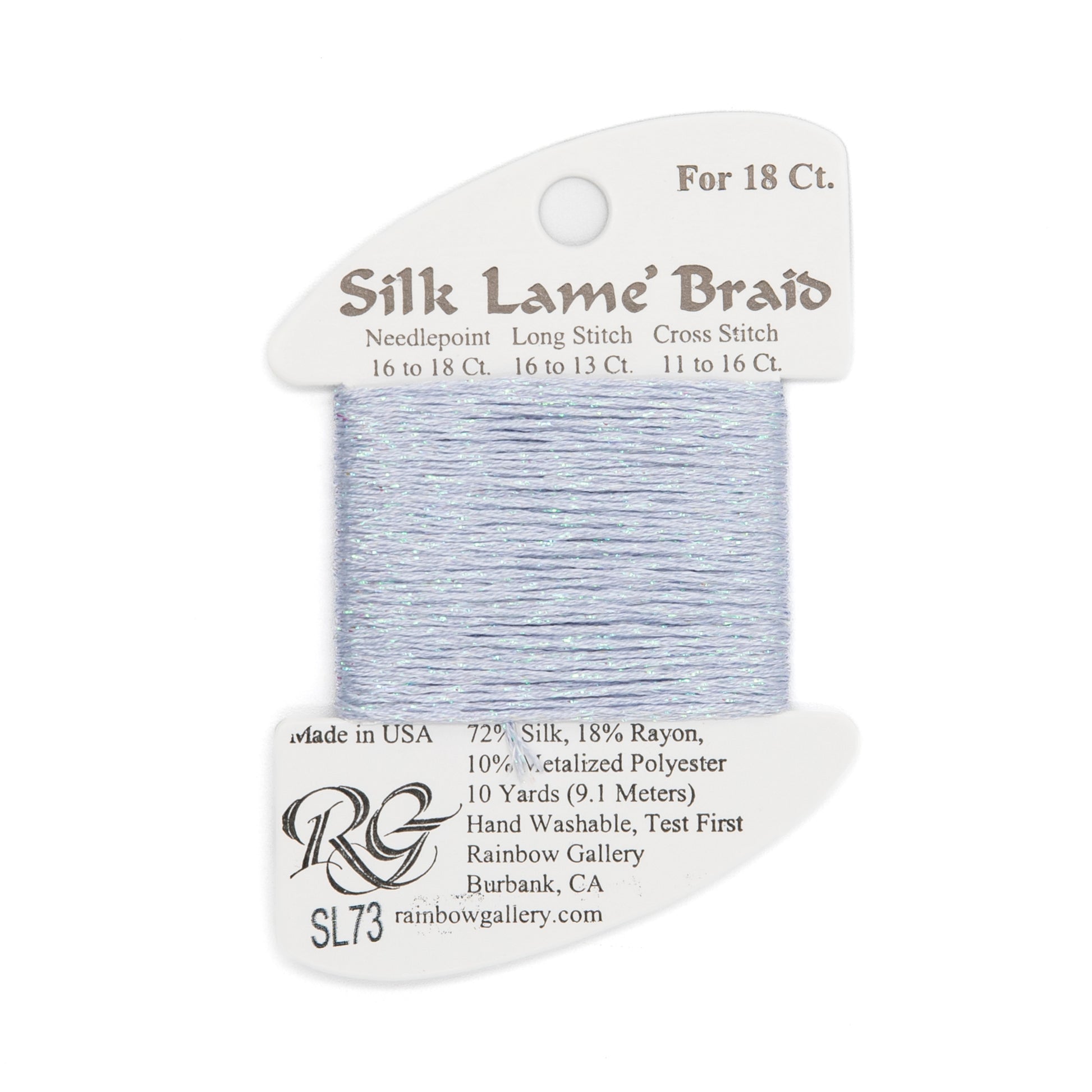 Silk Lame Braid 18 SL73 Pale Lavender Blue