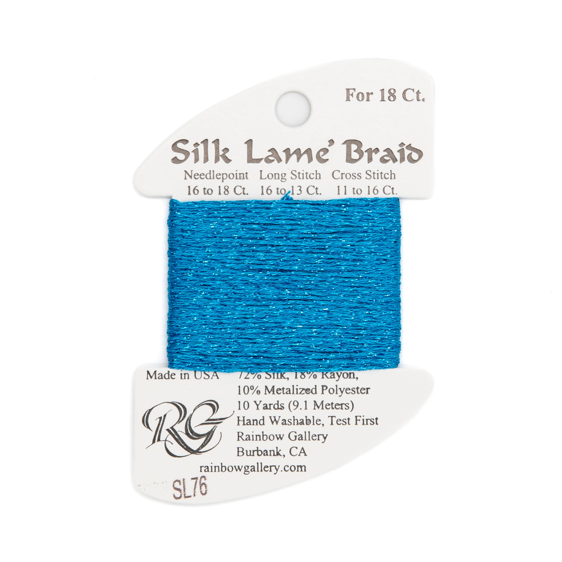 Silk Lame Braid 18 SL76 Peacock Blue