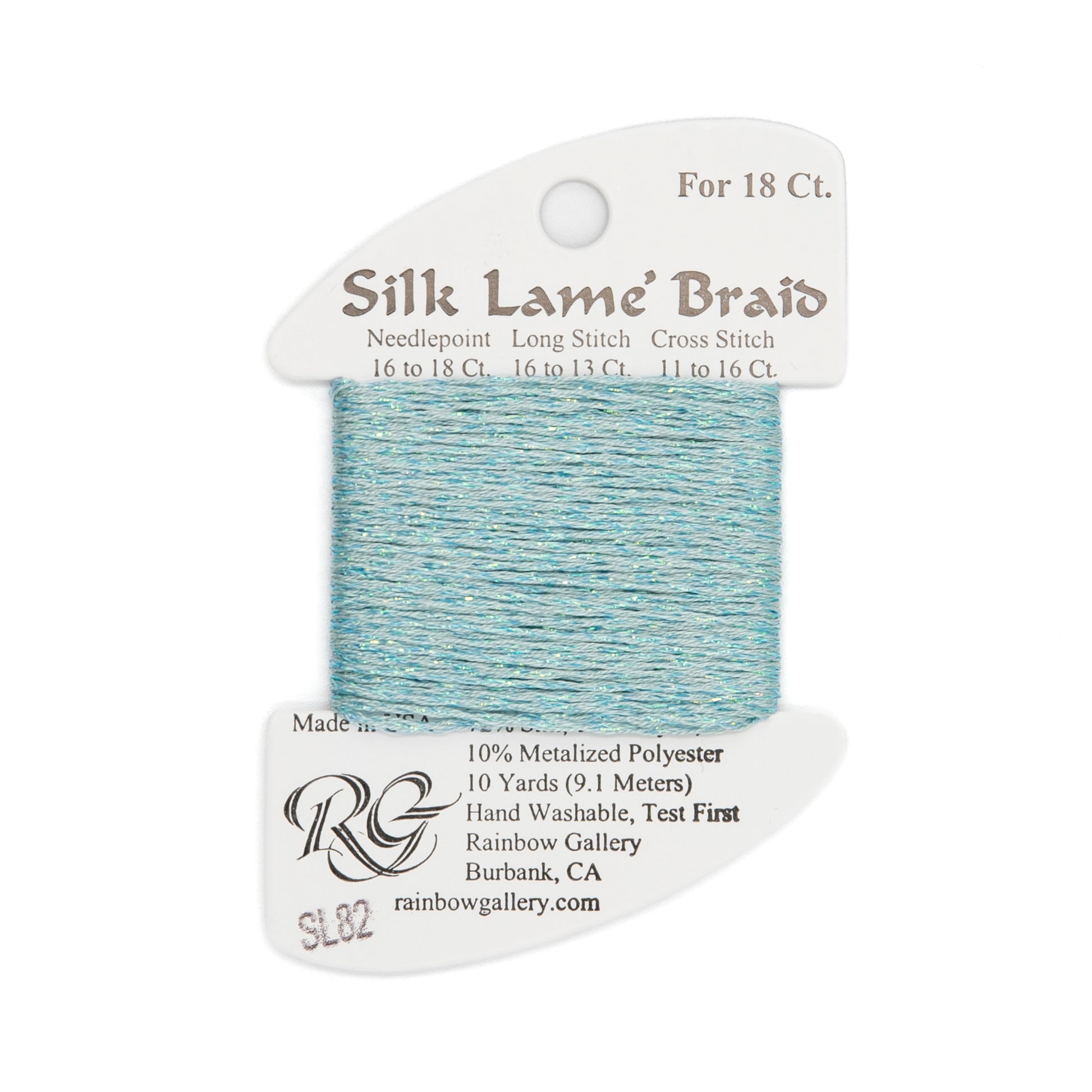 Silk Lame Braid 18 SL82 Lite China Blue