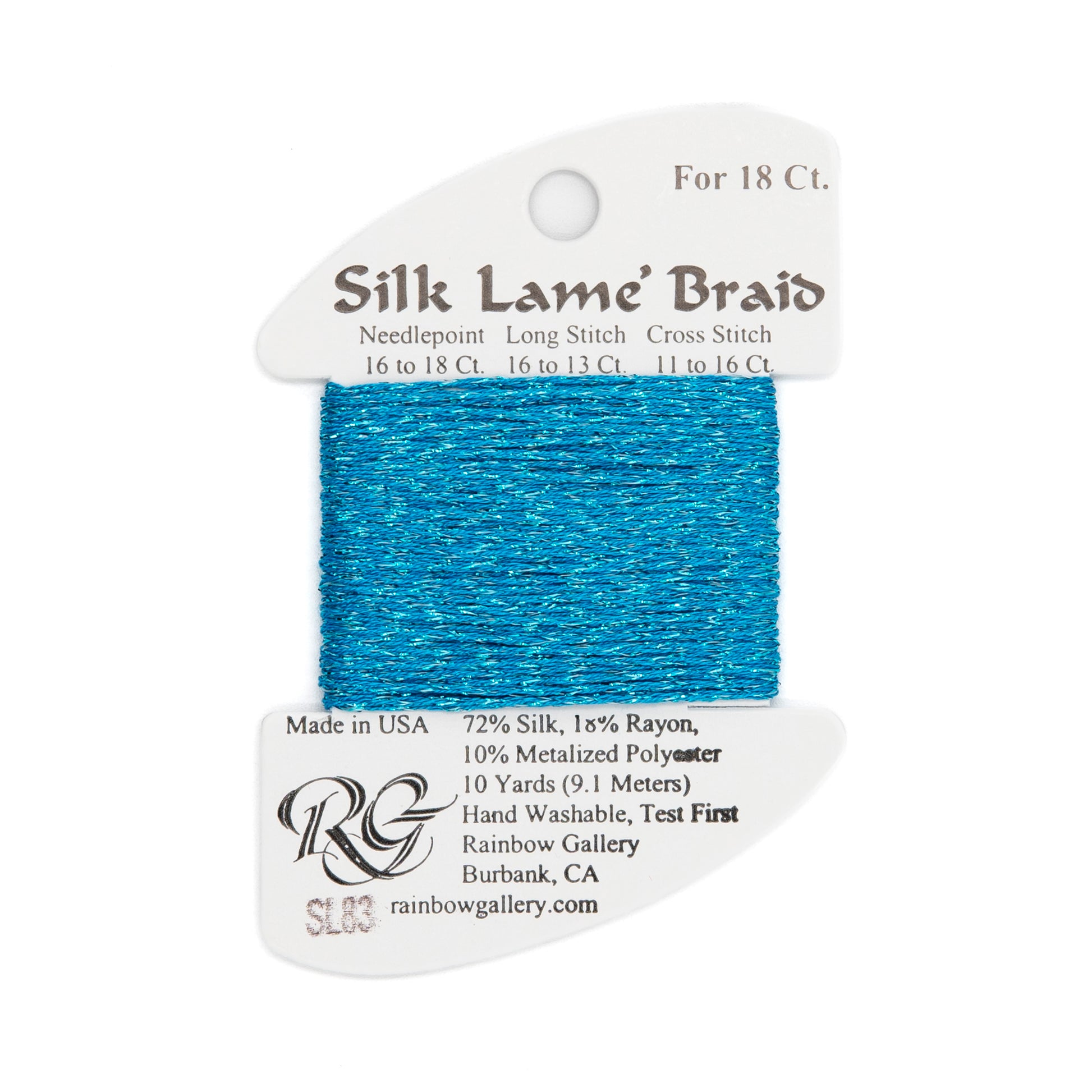 Silk Lame Braid 18 SL83 Blue Turquoise