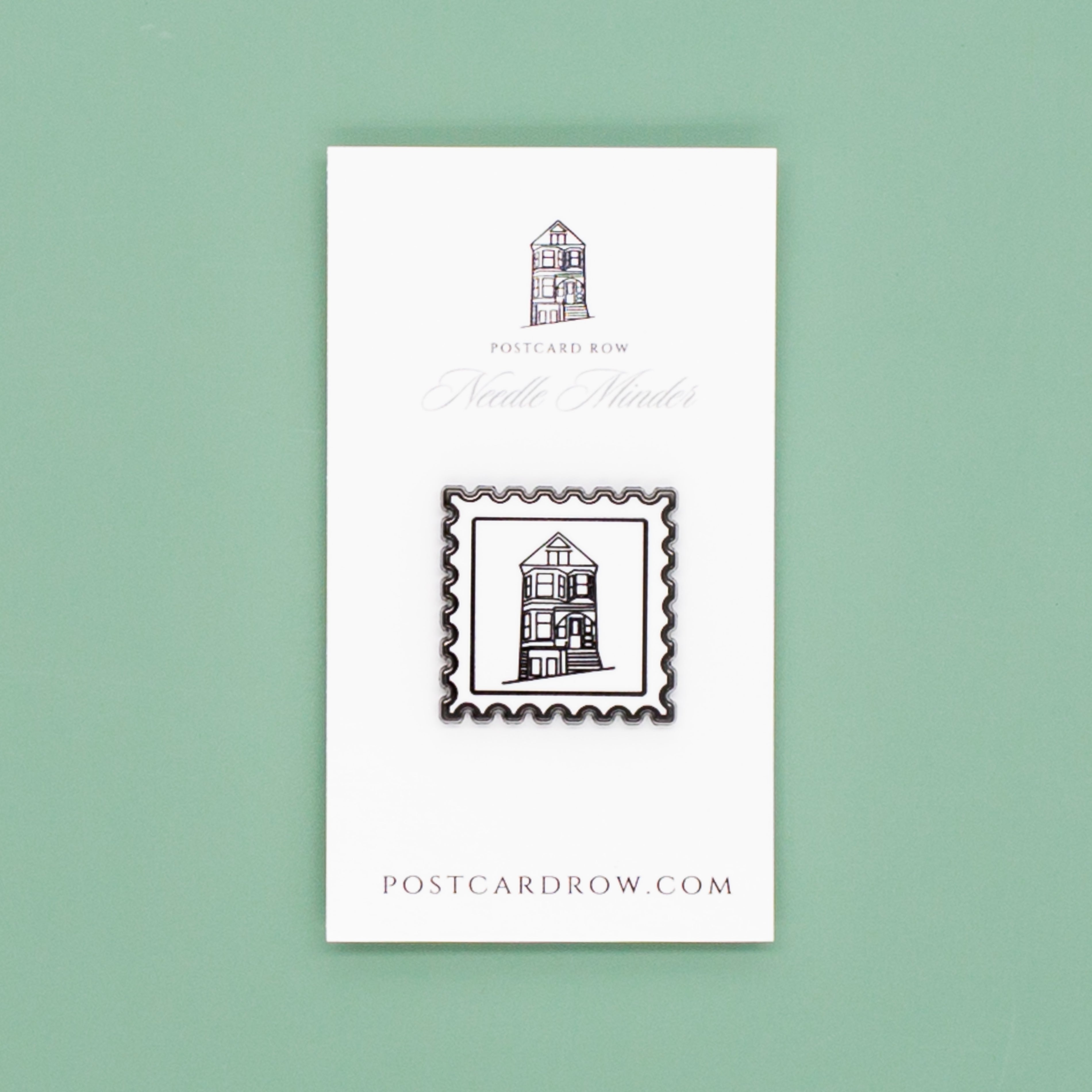 Stamp Needle Minder by Postcard Row — needlepoint accessory from Angel City Stitchery