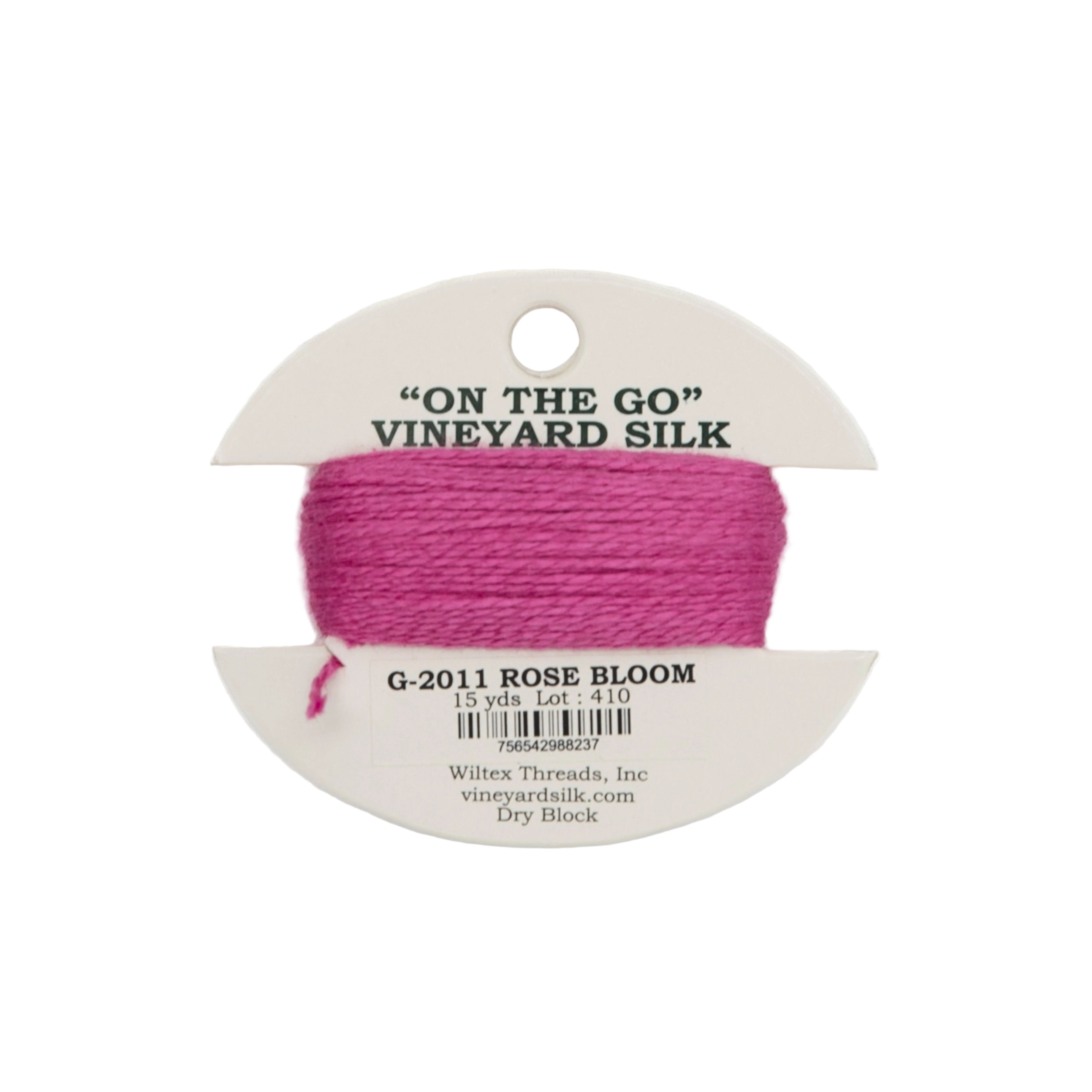 Vineyard Silk Card G-2011 Rose Bloom — silk card for needlepoint, 18 mesh