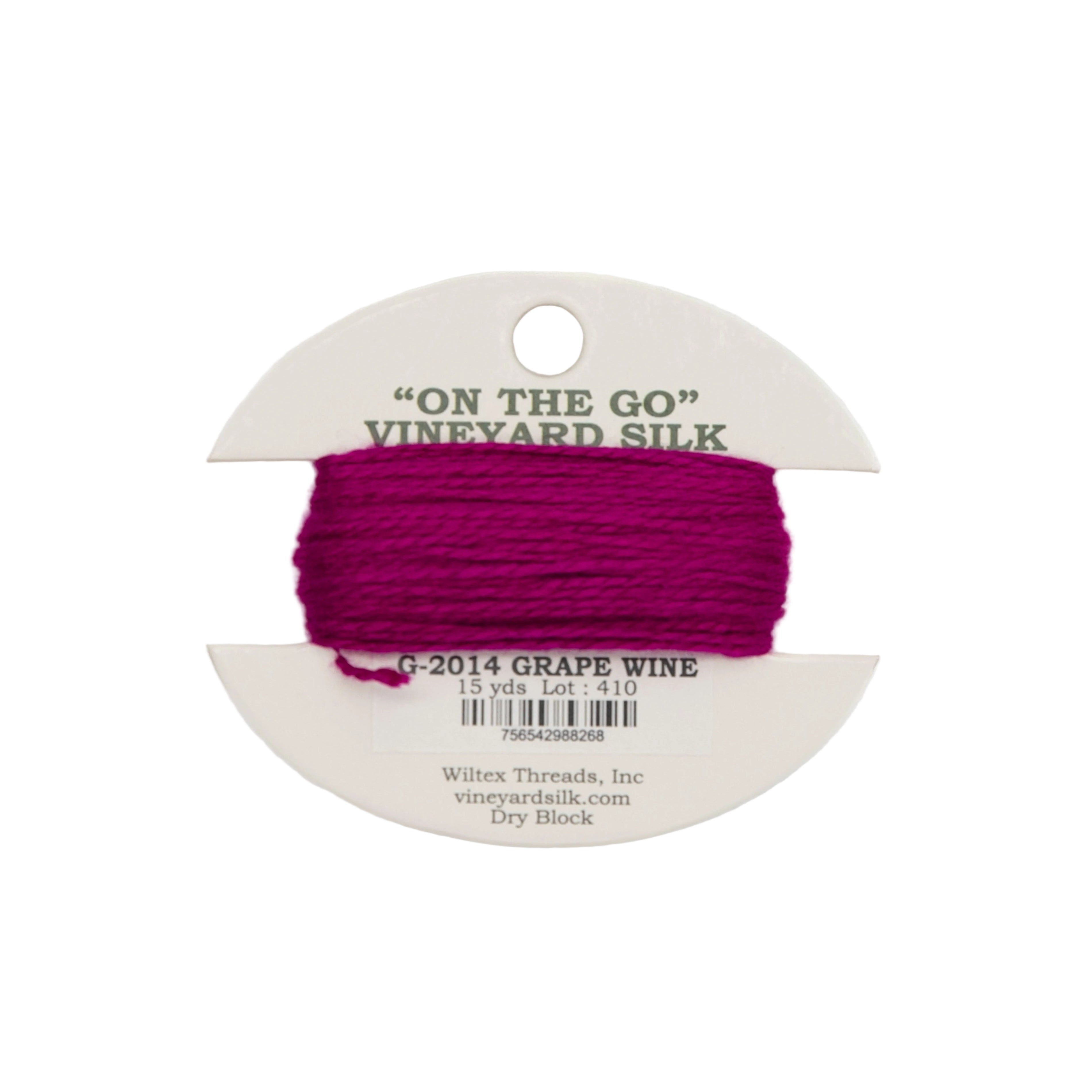 Vineyard Silk Card G-2014 Grape Wine — silk card for needlepoint, 18 mesh