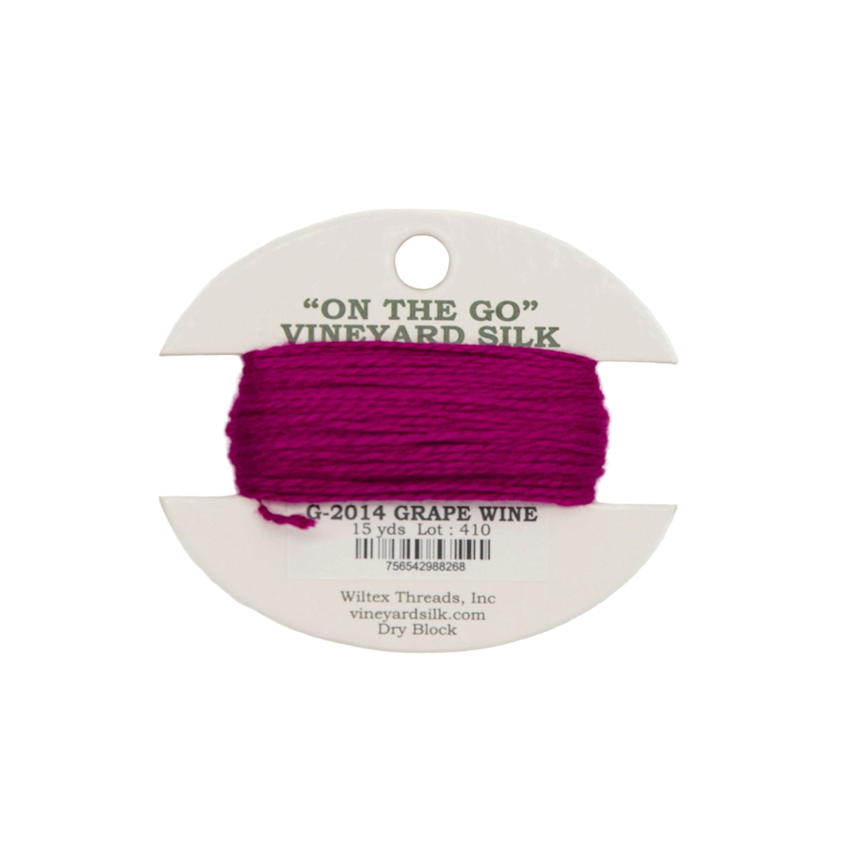Vineyard Silk Card G-2014 Grape Wine — silk card for needlepoint, 18 mesh