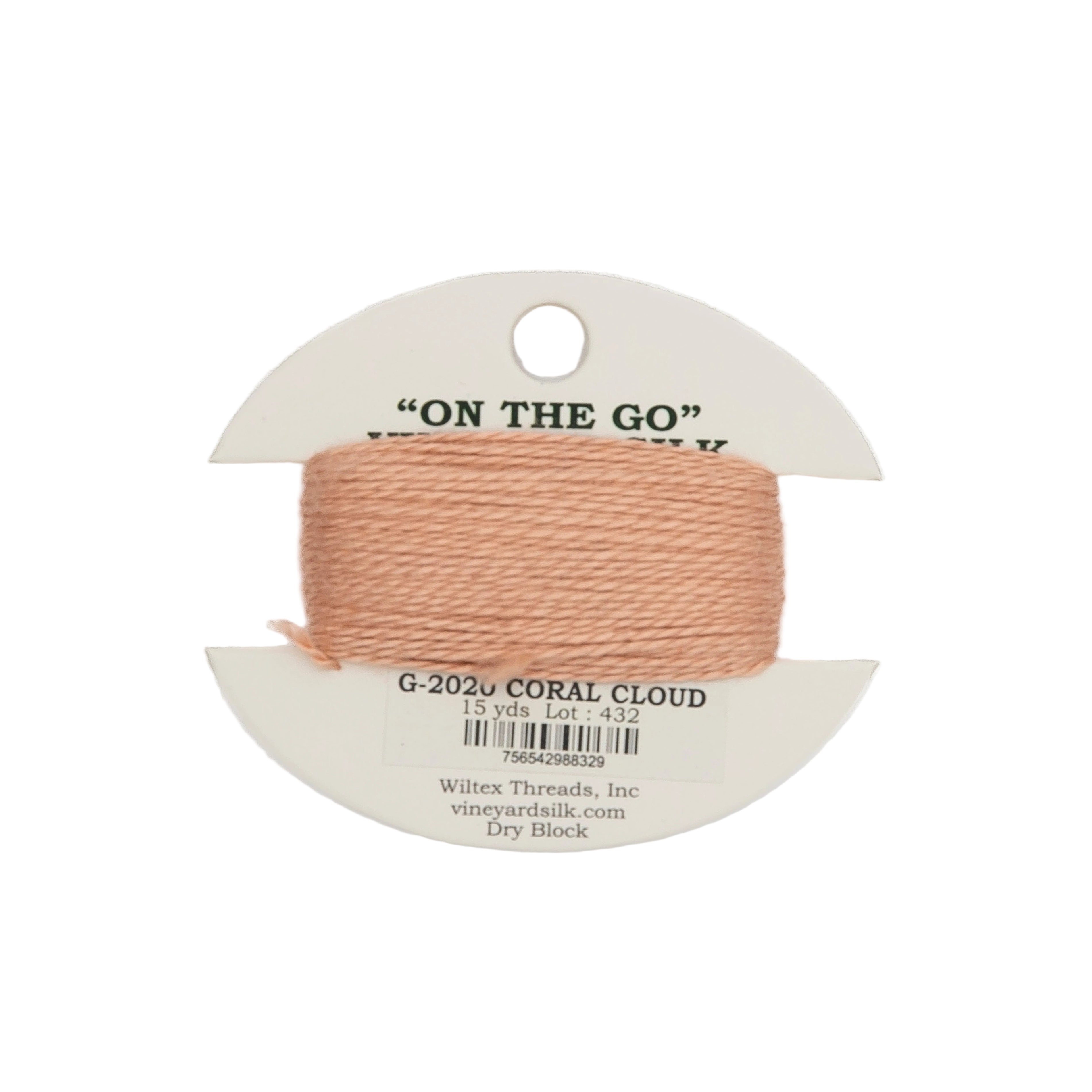 Vineyard Silk Card G-2020 Coral Cloud — silk card for needlepoint, 18 mesh