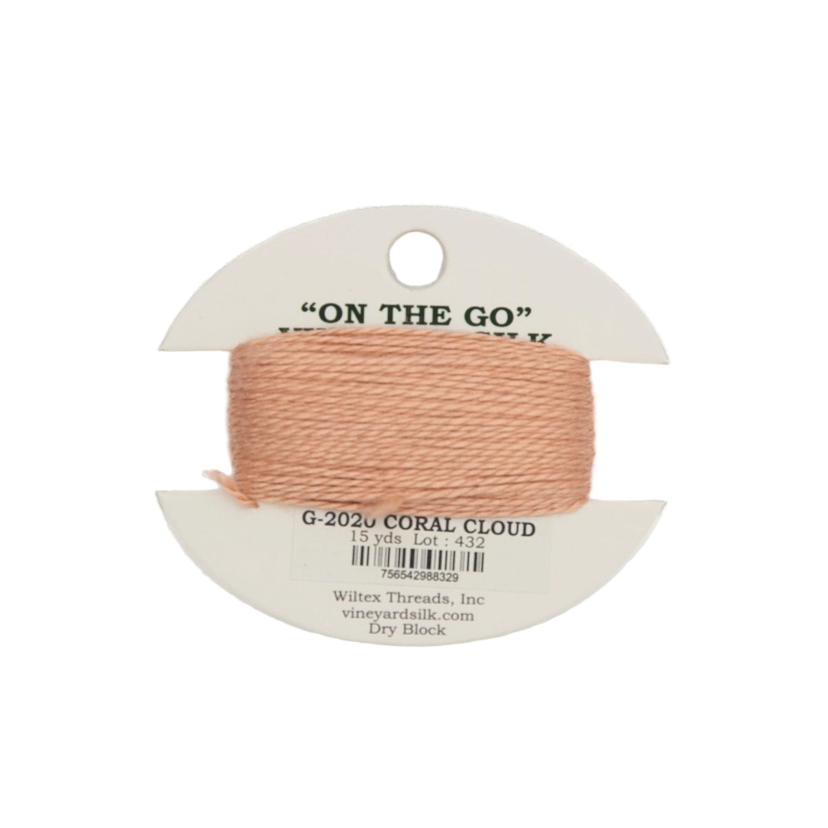 Vineyard Silk Card G-2020 Coral Cloud — silk card for needlepoint, 18 mesh