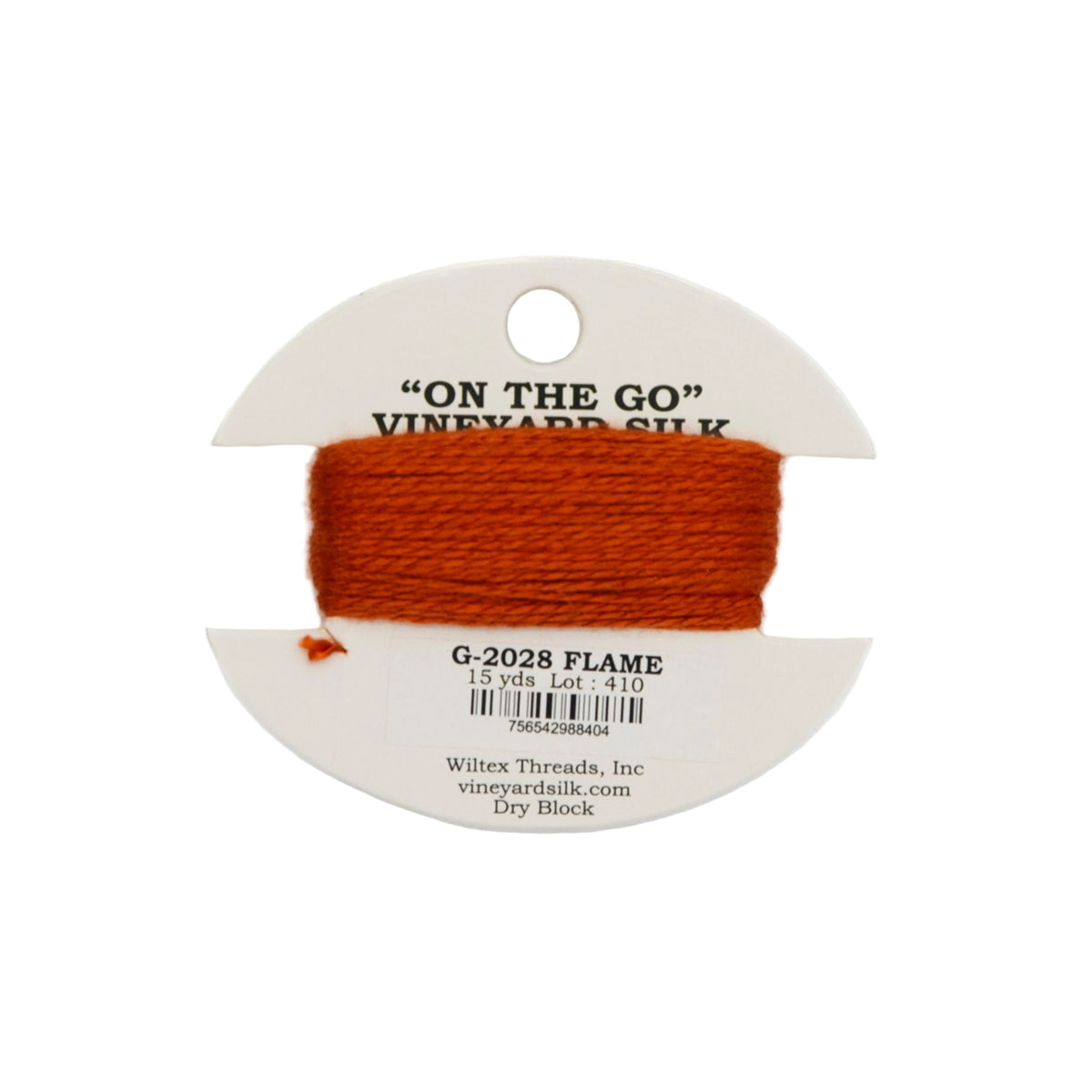 Vineyard Silk Card G-2028 Flame — silk card for needlepoint, 18 mesh