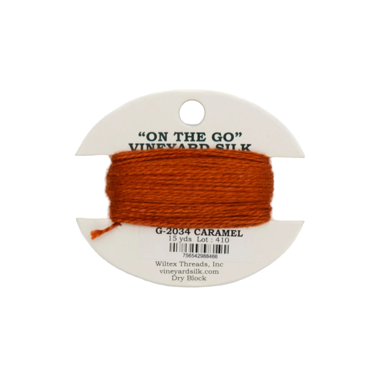 Vineyard Silk Card G-2034 Caramel — silk card for needlepoint, 18 mesh