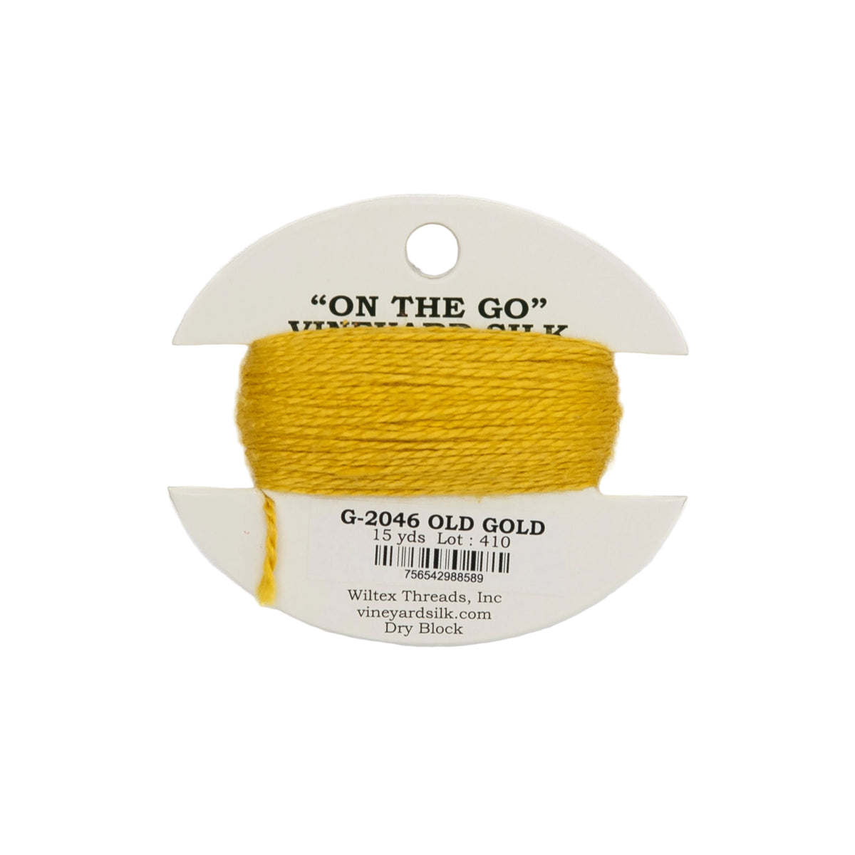 Vineyard Silk Card G-2046 Old Gold — silk card for needlepoint, 18 mesh