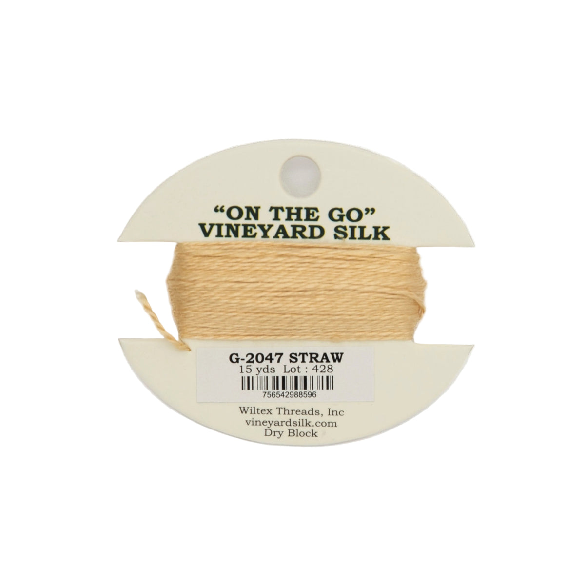 Vineyard Silk Card G-2047 Straw — silk card for needlepoint, 18 mesh