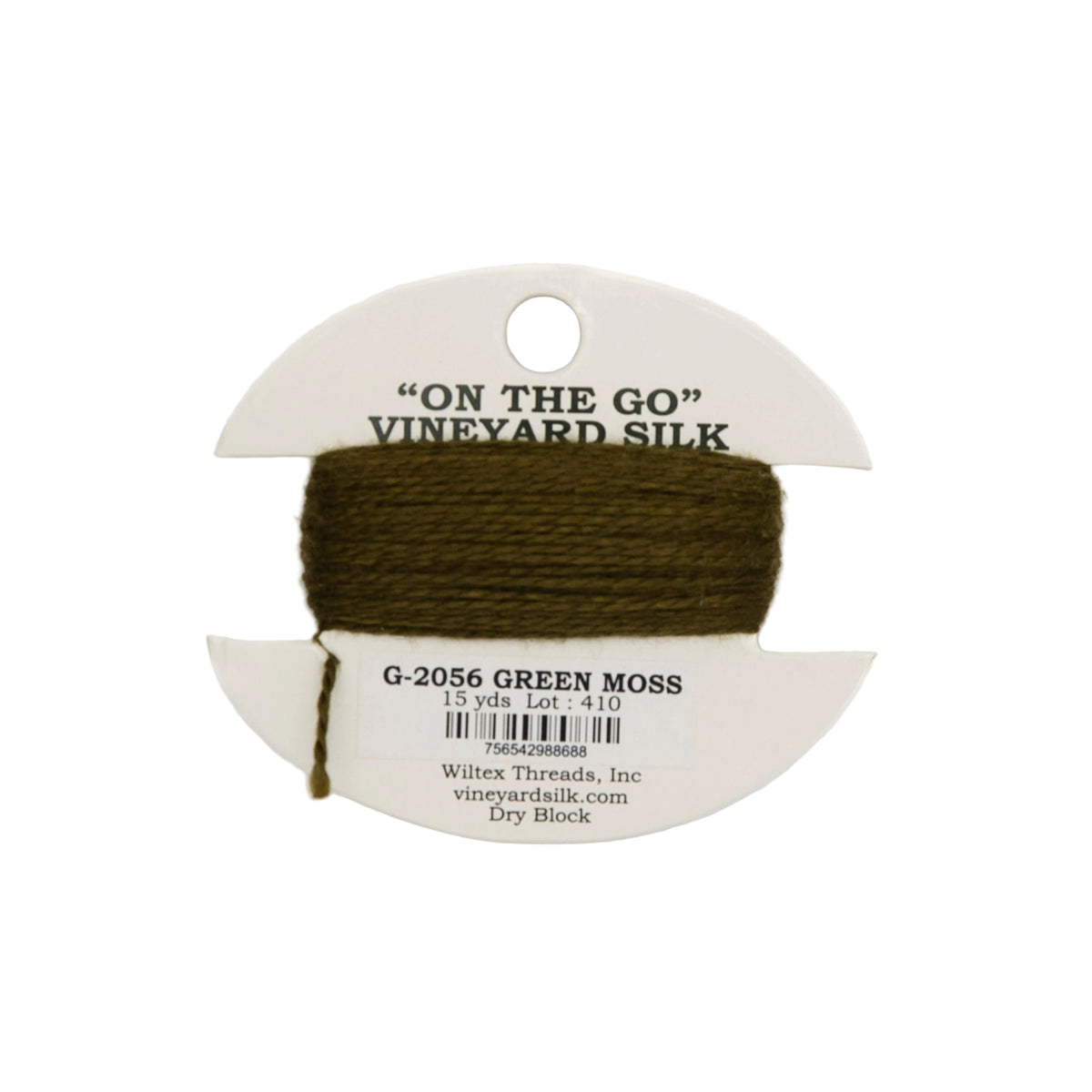 Vineyard Silk Card G-2056 Green Moss — silk card for needlepoint, 18 mesh