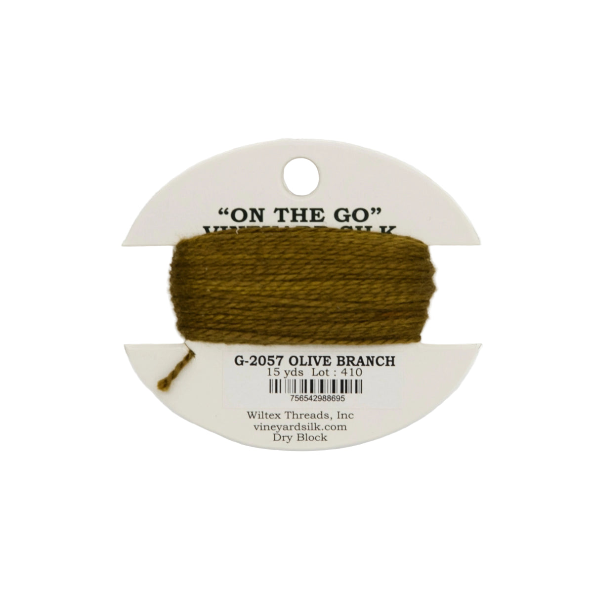 Vineyard Silk Card G-2057 Olive Branch — silk card for needlepoint, 18 mesh