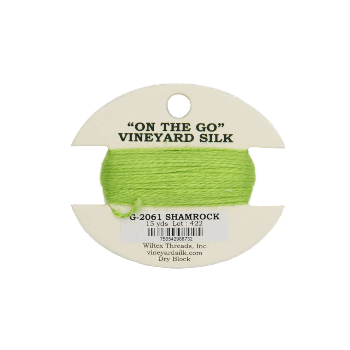 Vineyard Silk Card G-2061 Shamrock — silk card for needlepoint, 18 mesh