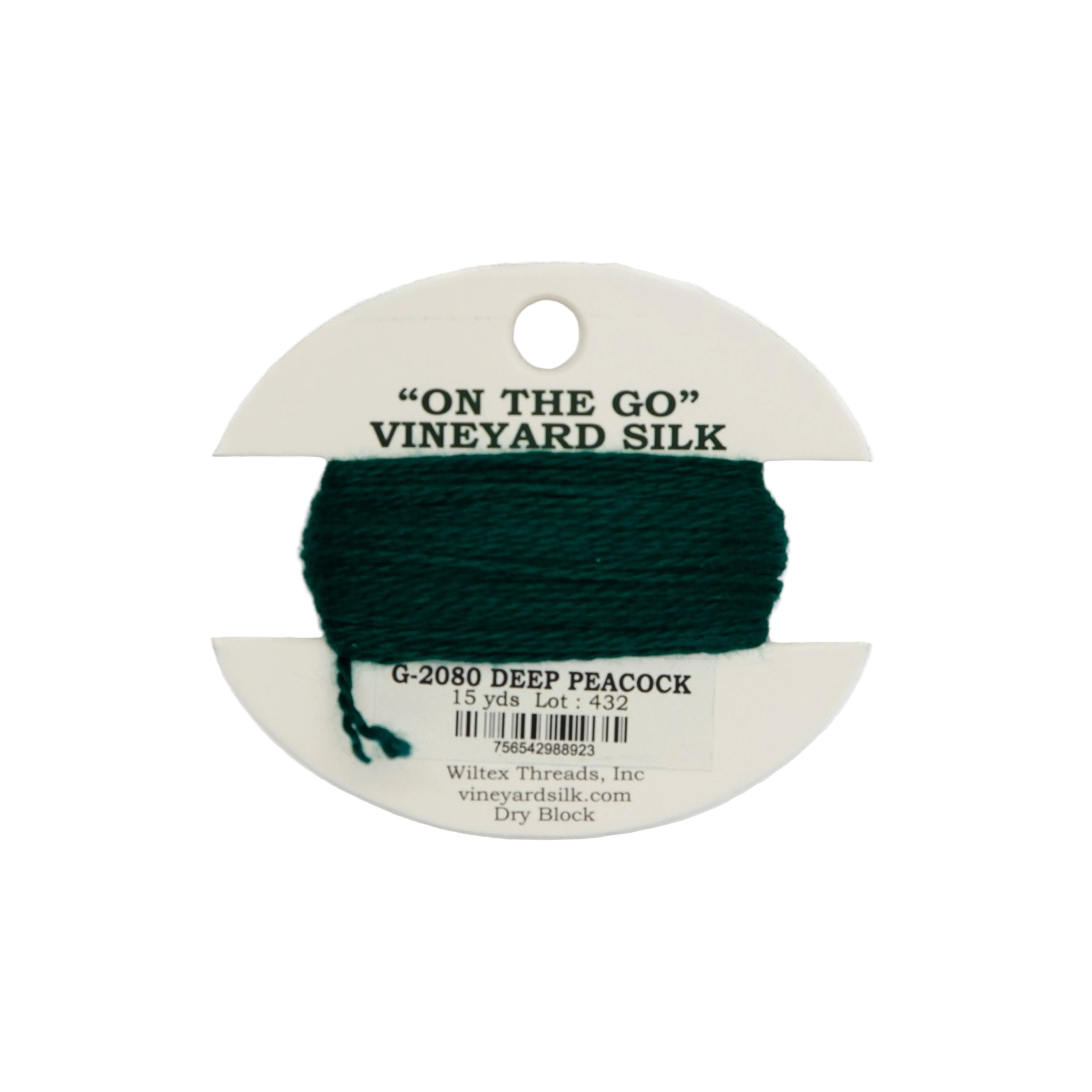 Vineyard Silk Card G-2080 Deep Peacock — silk card for needlepoint, 18 mesh