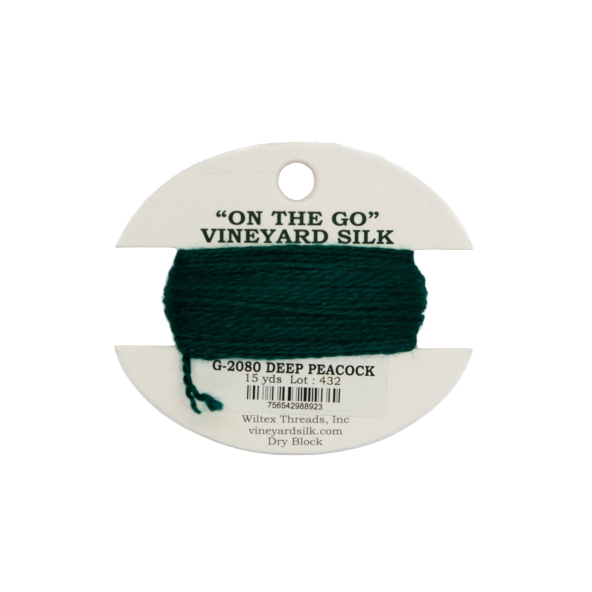 Vineyard Silk Card G-2080 Deep Peacock — silk card for needlepoint, 18 mesh