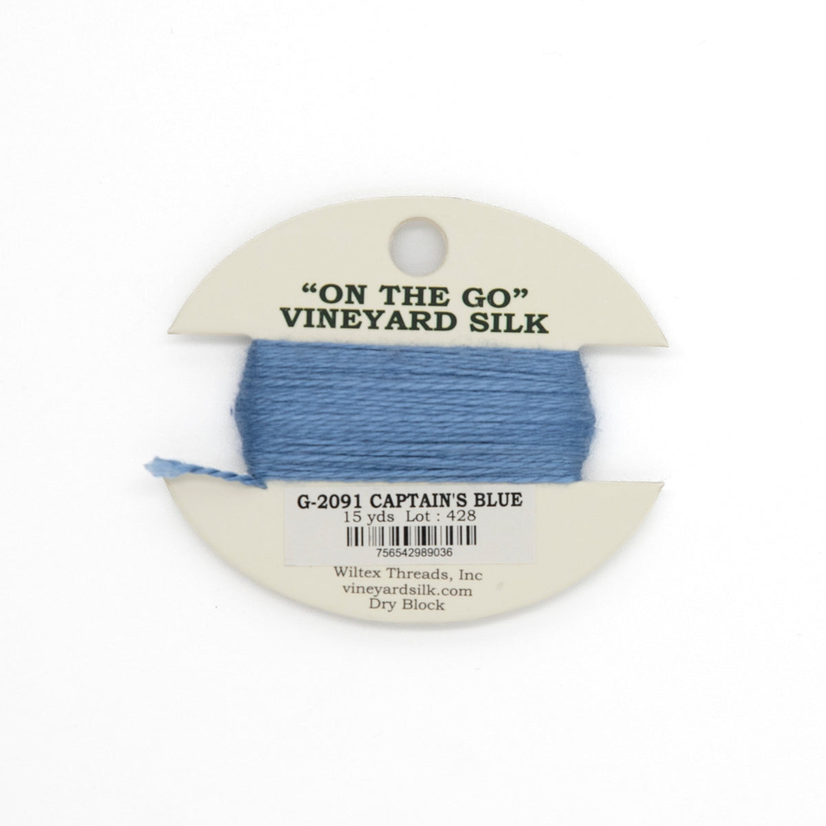 Vineyard Silk Card G-2091 Captain's Blue — silk card for needlepoint, 18 mesh