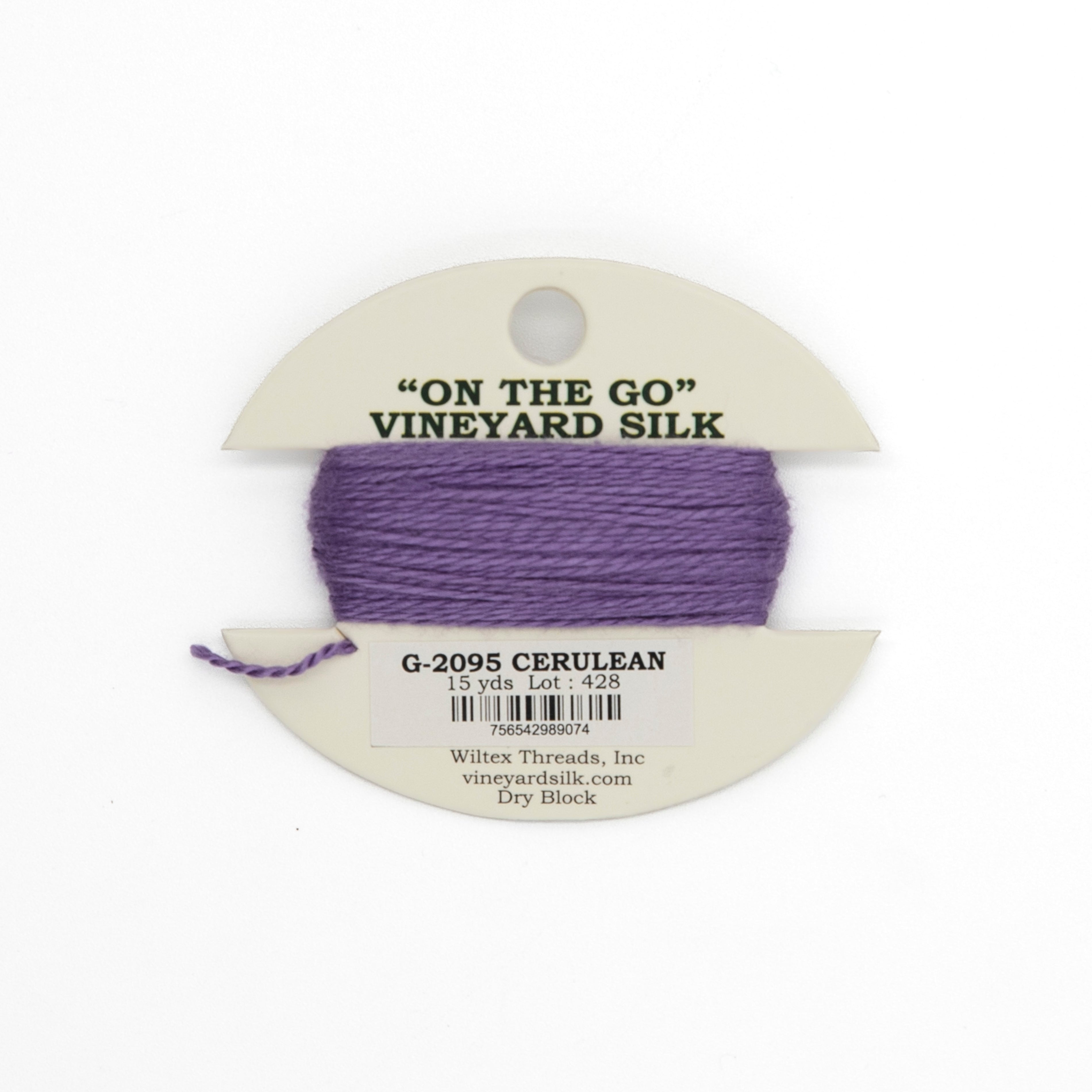 Vineyard Silk Card G-2095 Cerulean — silk card for needlepoint, 18 mesh
