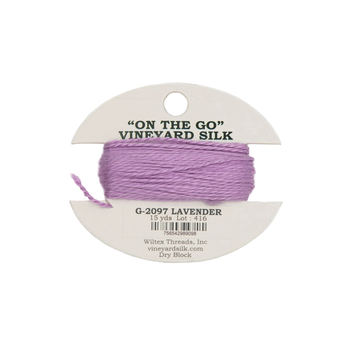 Vineyard Silk Card G-2097 Lavender — silk card for needlepoint, 18 mesh