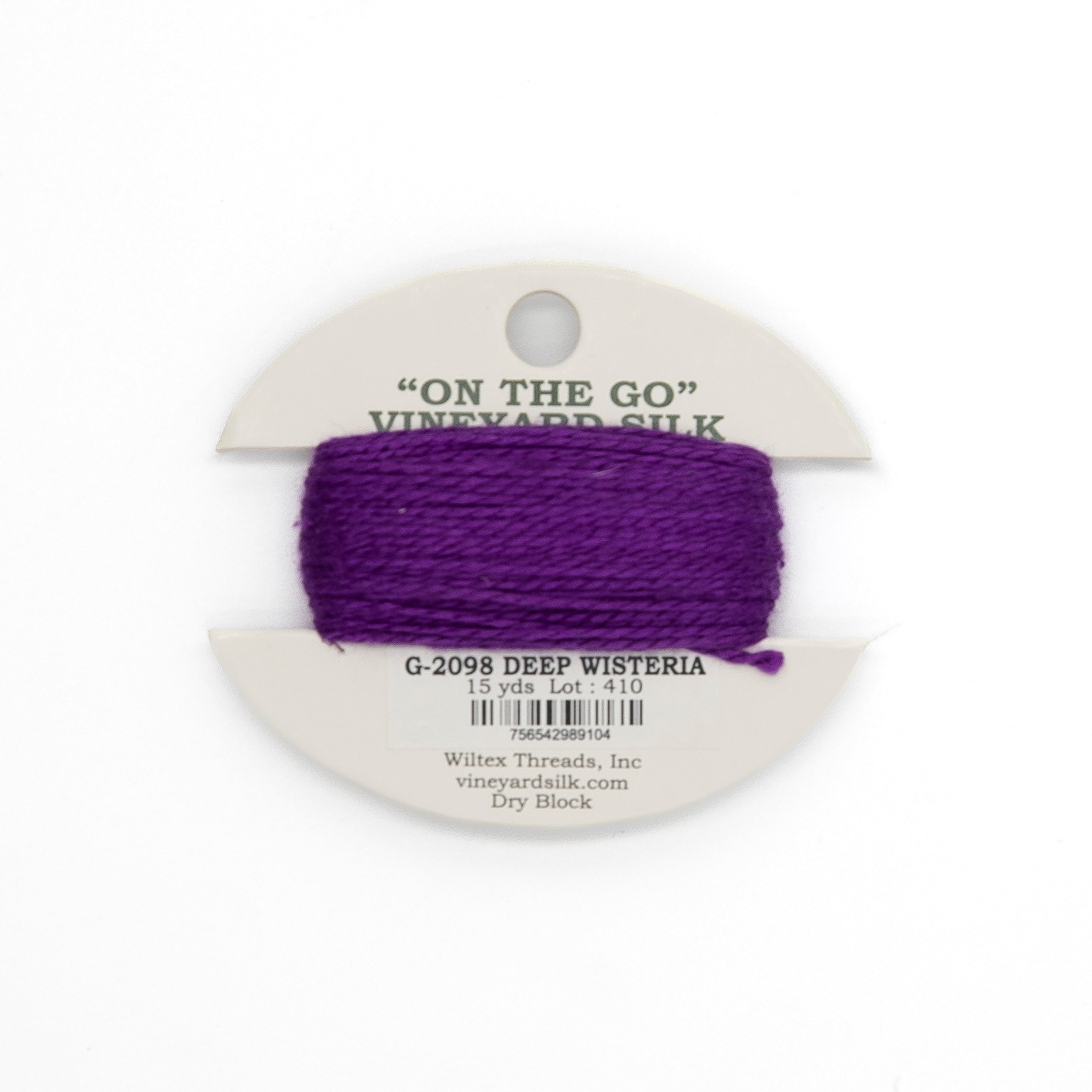 Vineyard Silk Card G-2098 Deep Wisteria — silk card for needlepoint, 18 mesh