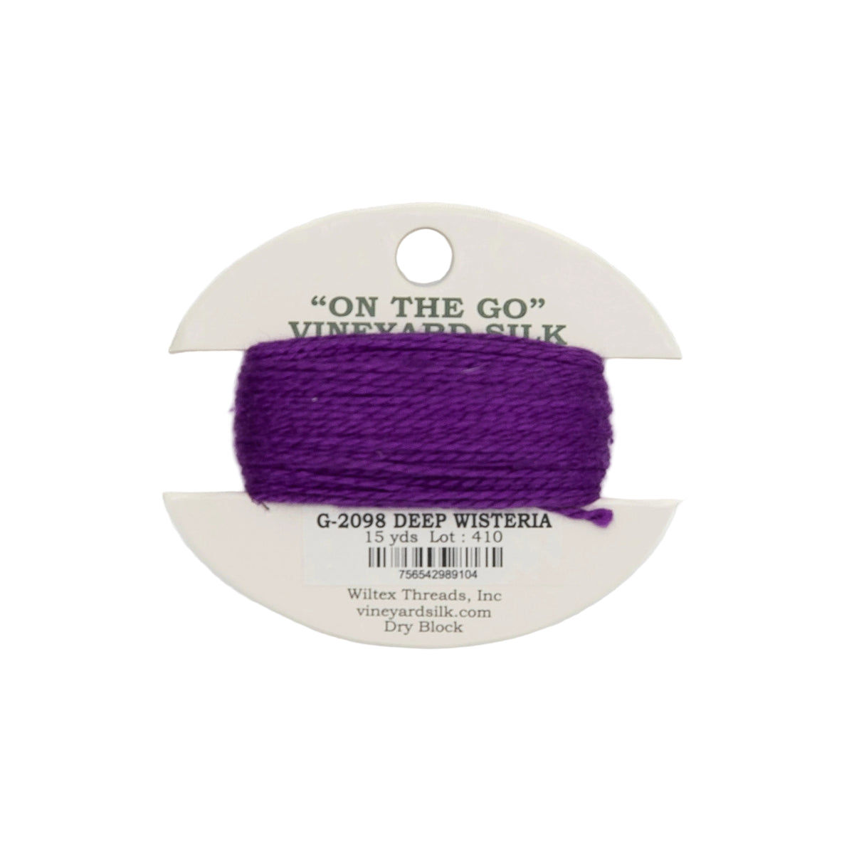 Vineyard Silk Card G-2098 Deep Wisteria — silk card for needlepoint, 18 mesh