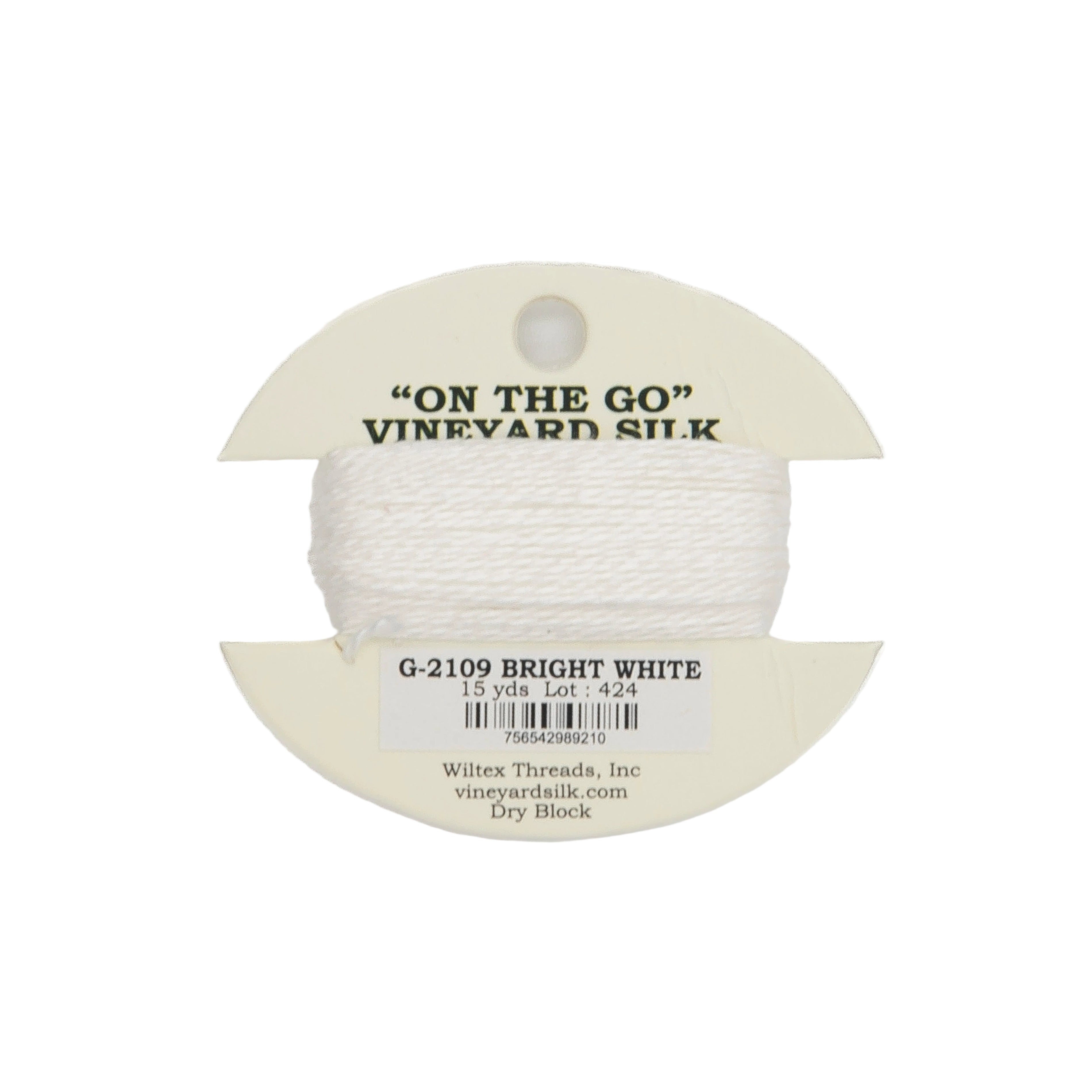 Vineyard Silk Card G-2109 Bright White — silk card for needlepoint, 18 mesh