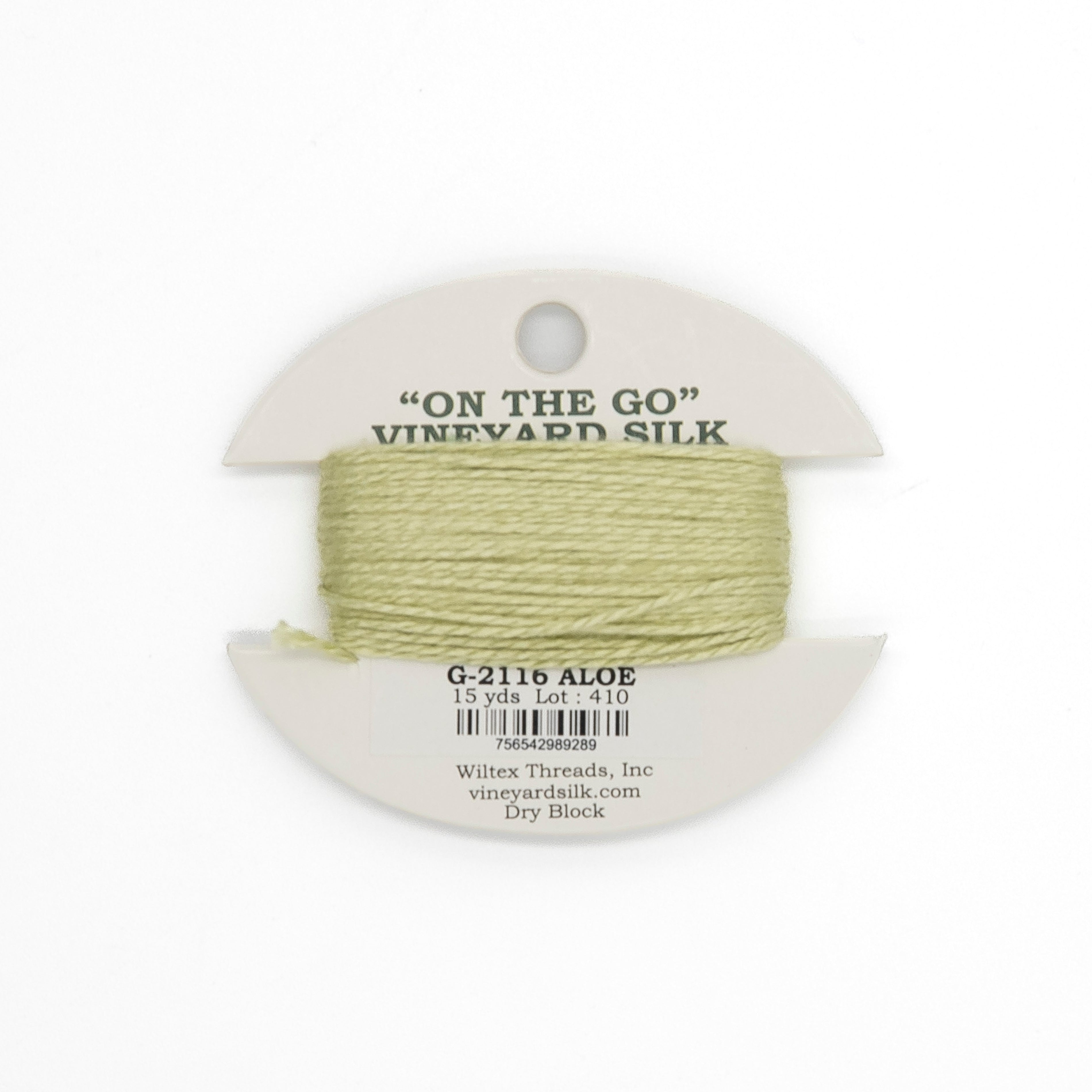 Vineyard Silk Card G-2116 Aloe — silk card for needlepoint, 18 mesh
