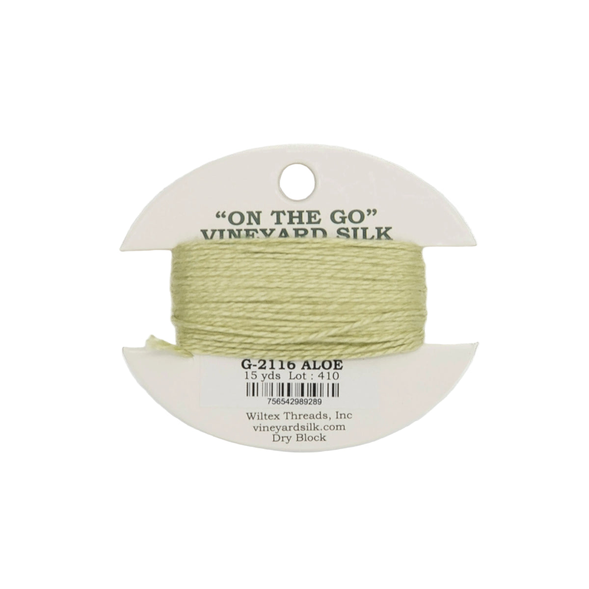 Vineyard Silk Card G-2116 Aloe — silk card for needlepoint, 18 mesh