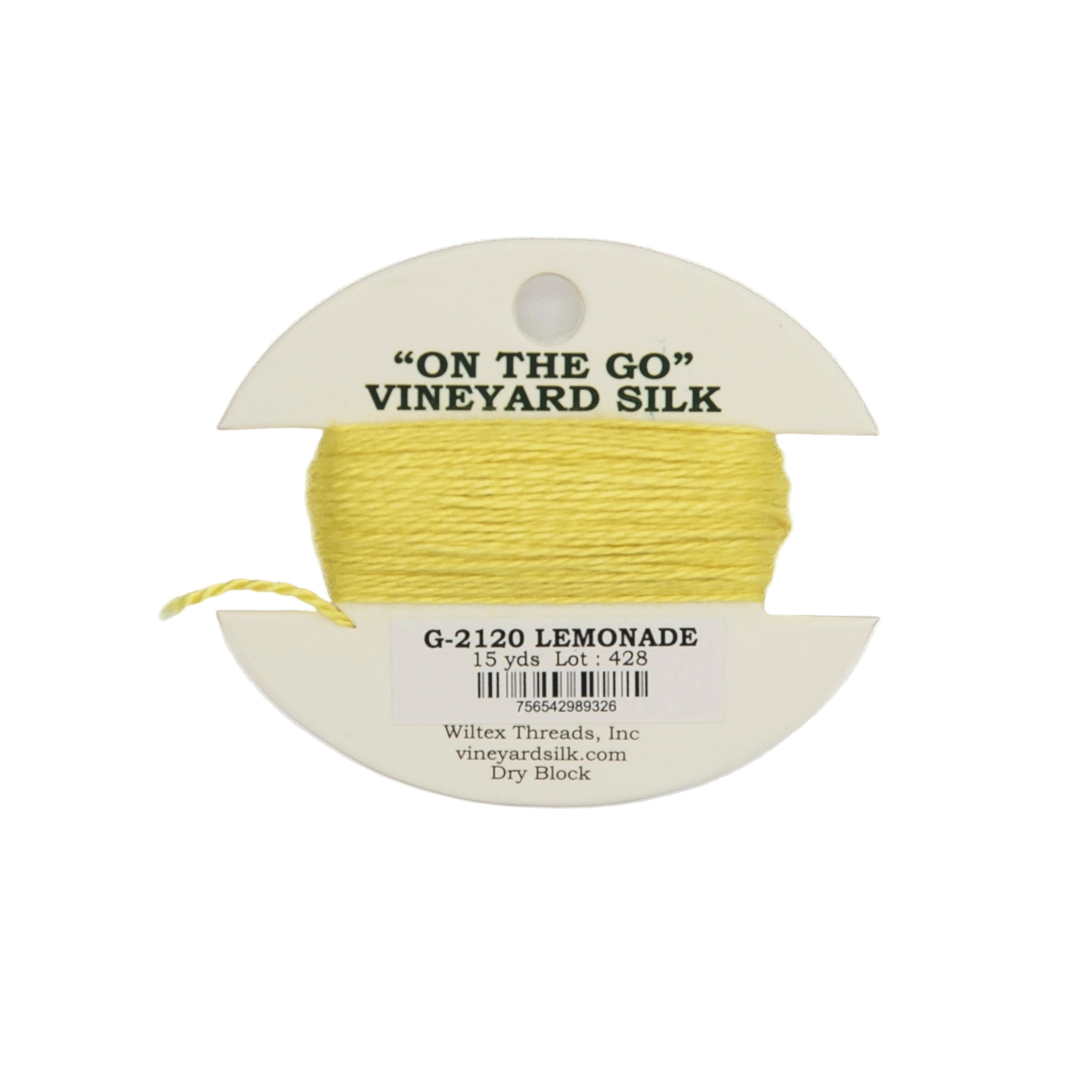 Vineyard Silk Card G-2120 Lemonade — silk card for needlepoint, 18 mesh