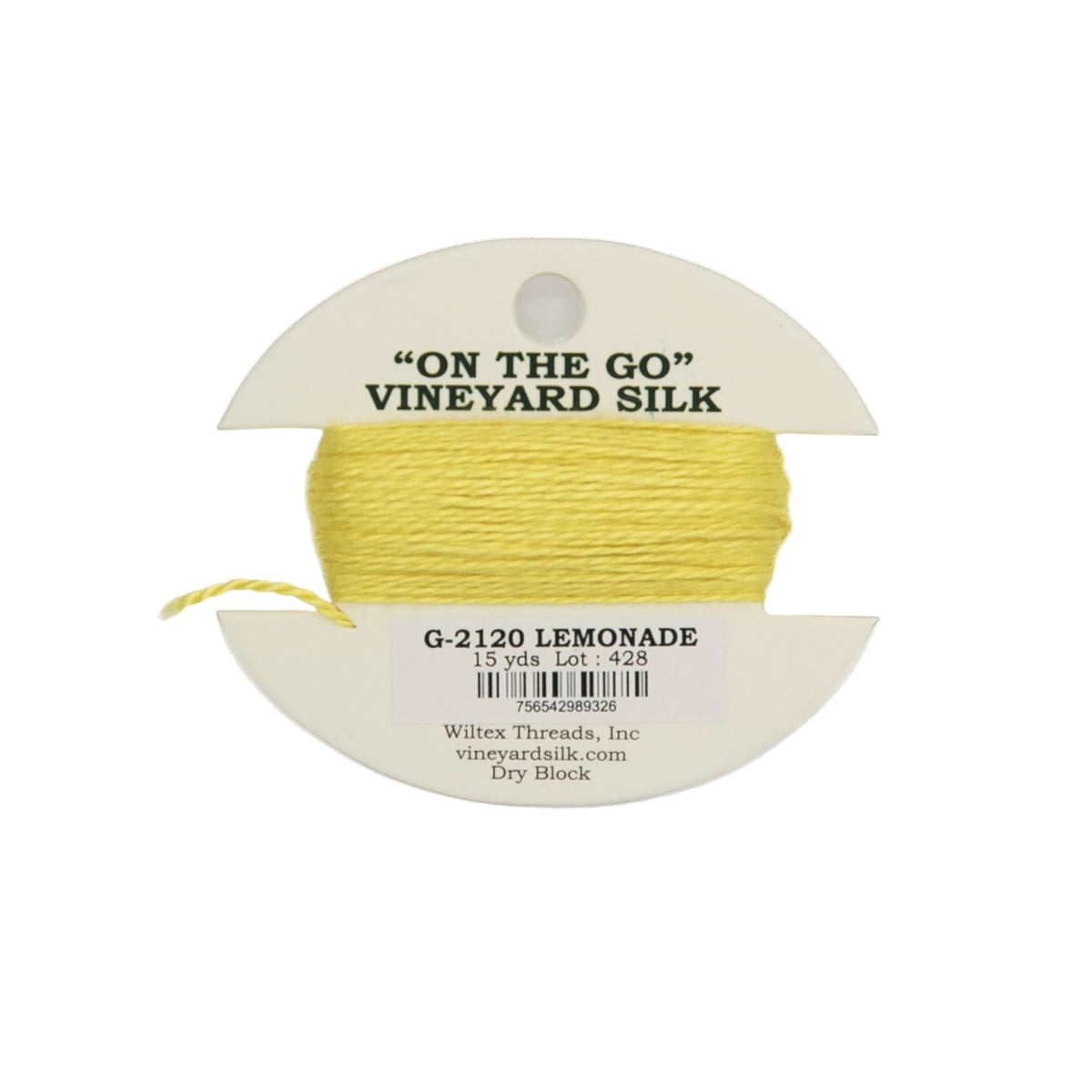 Vineyard Silk Card G-2120 Lemonade — silk card for needlepoint, 18 mesh