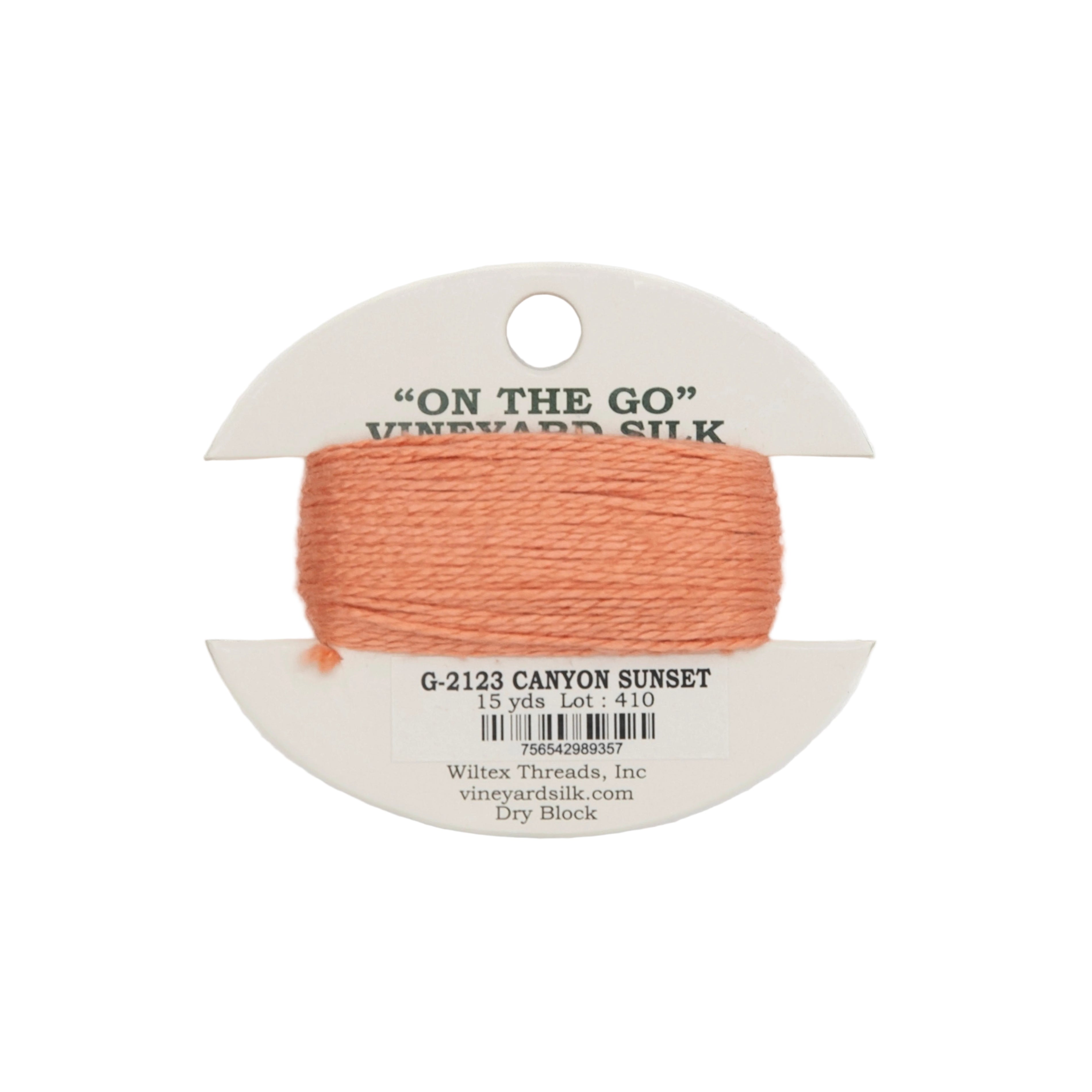 Vineyard Silk Card G-2123 Canyon Sunset — silk card for needlepoint, 18 mesh
