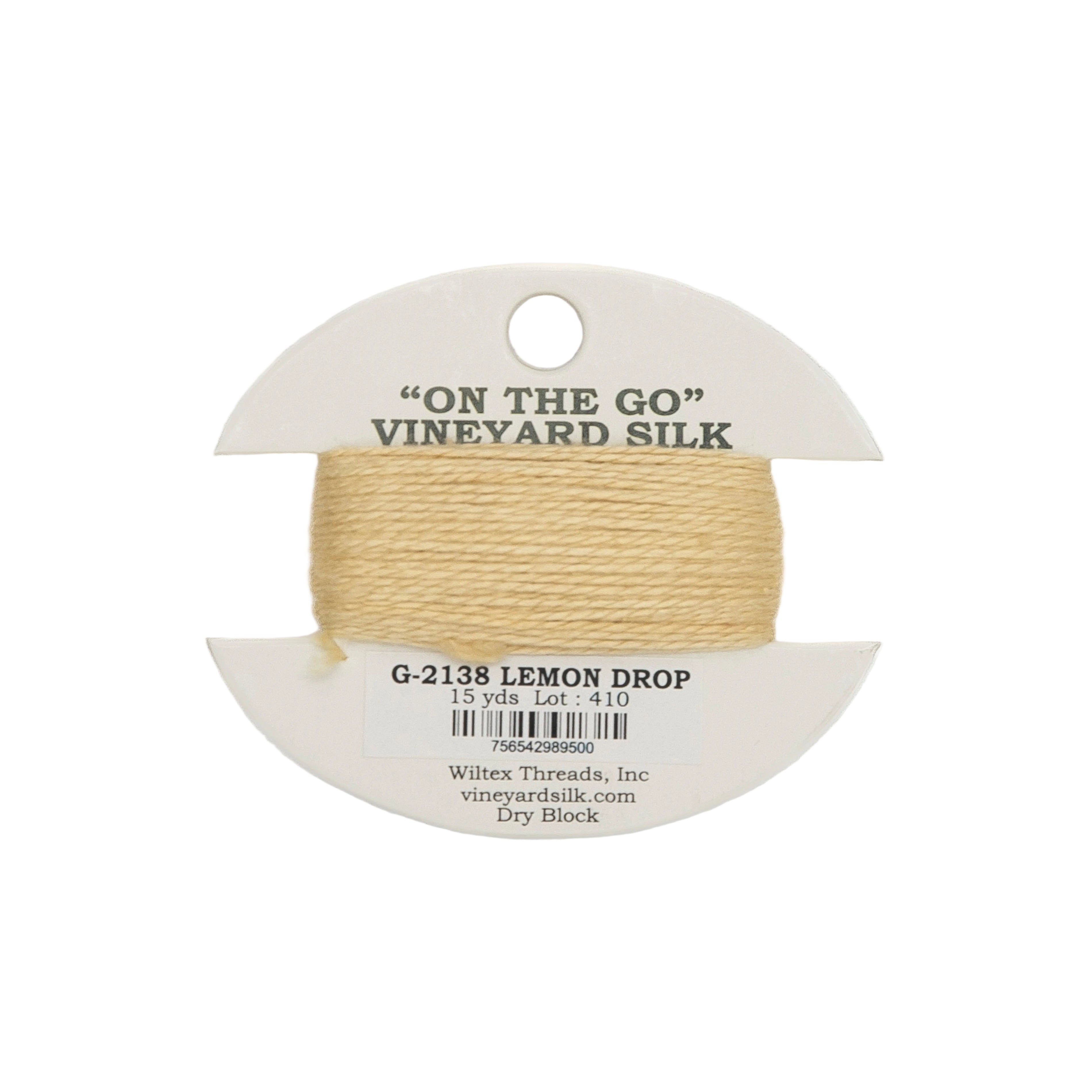 Vineyard Silk Card G-2138 Lemon Drop — silk card for needlepoint, 18 mesh