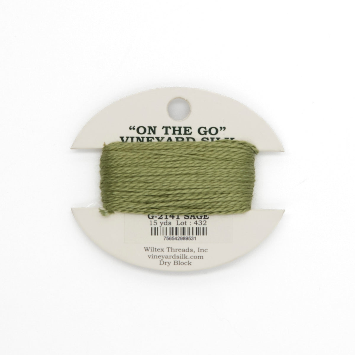Vineyard Silk Card G-2141 Sage — silk card for needlepoint, 18 mesh