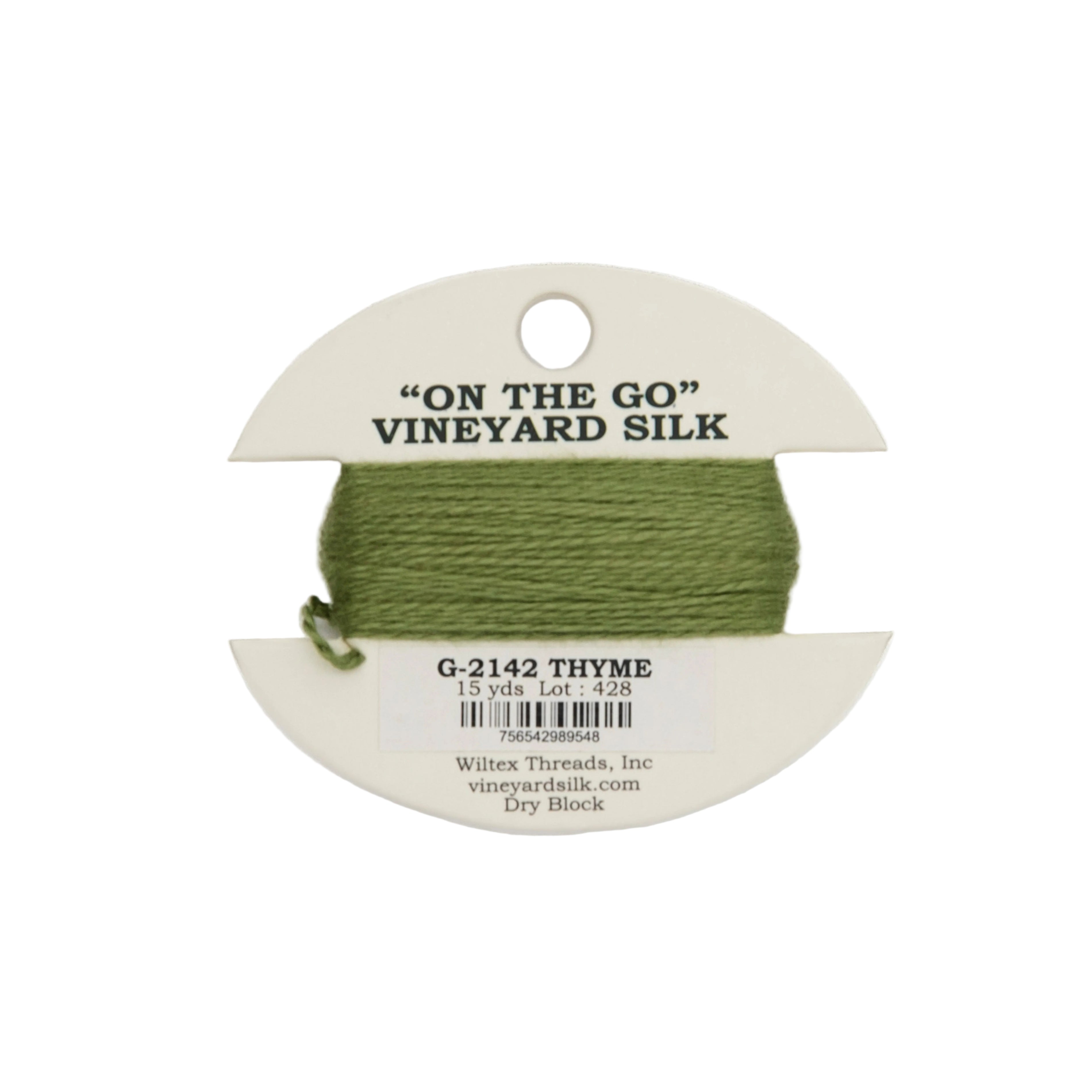 Vineyard Silk Card G-2142 Thyme — silk card for needlepoint, 18 mesh